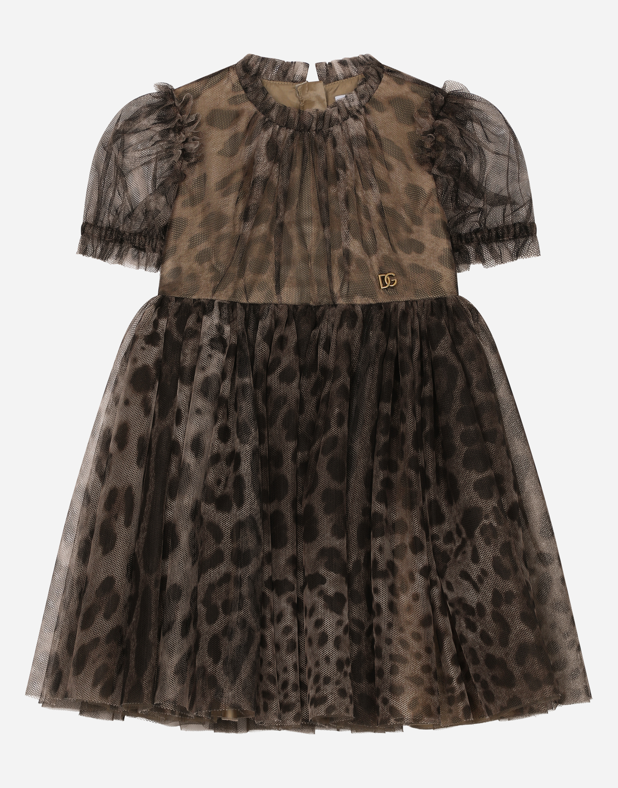 Dolce & Gabbana Leopard-print Tulle Midi Dress In Animal Print