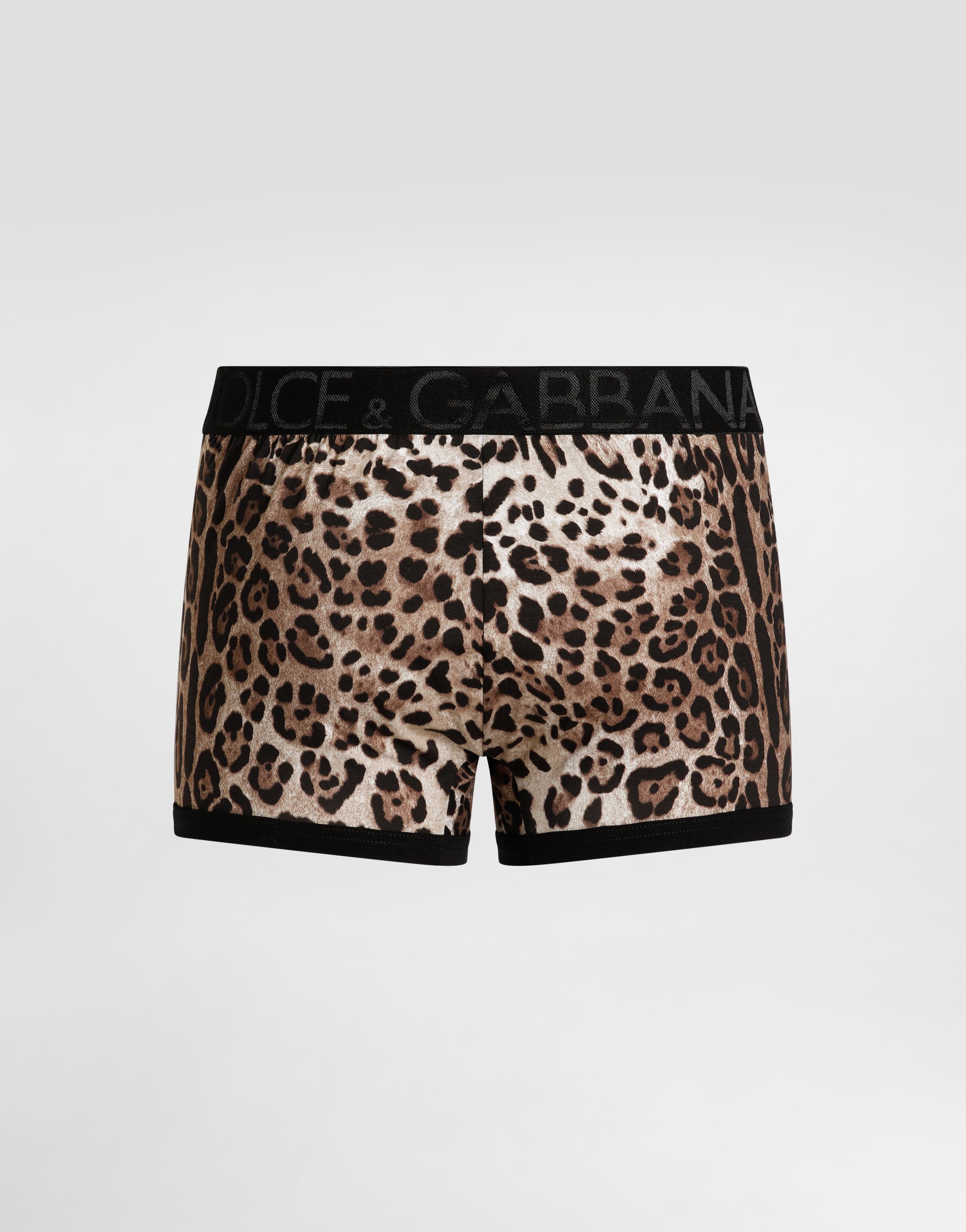 Leopard-print two-way stretch cotton boxers