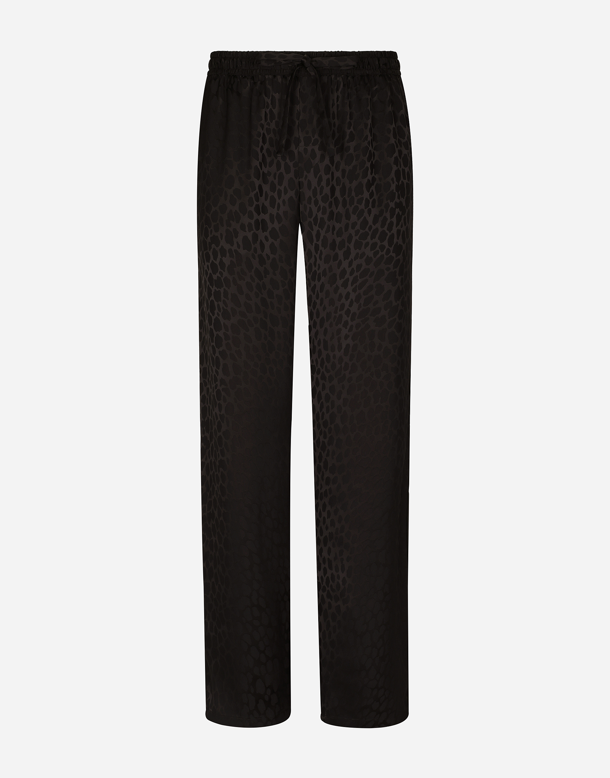 DOLCE & GABBANA OCELOT-DESIGN SILK JACQUARD JOGGING PANTS