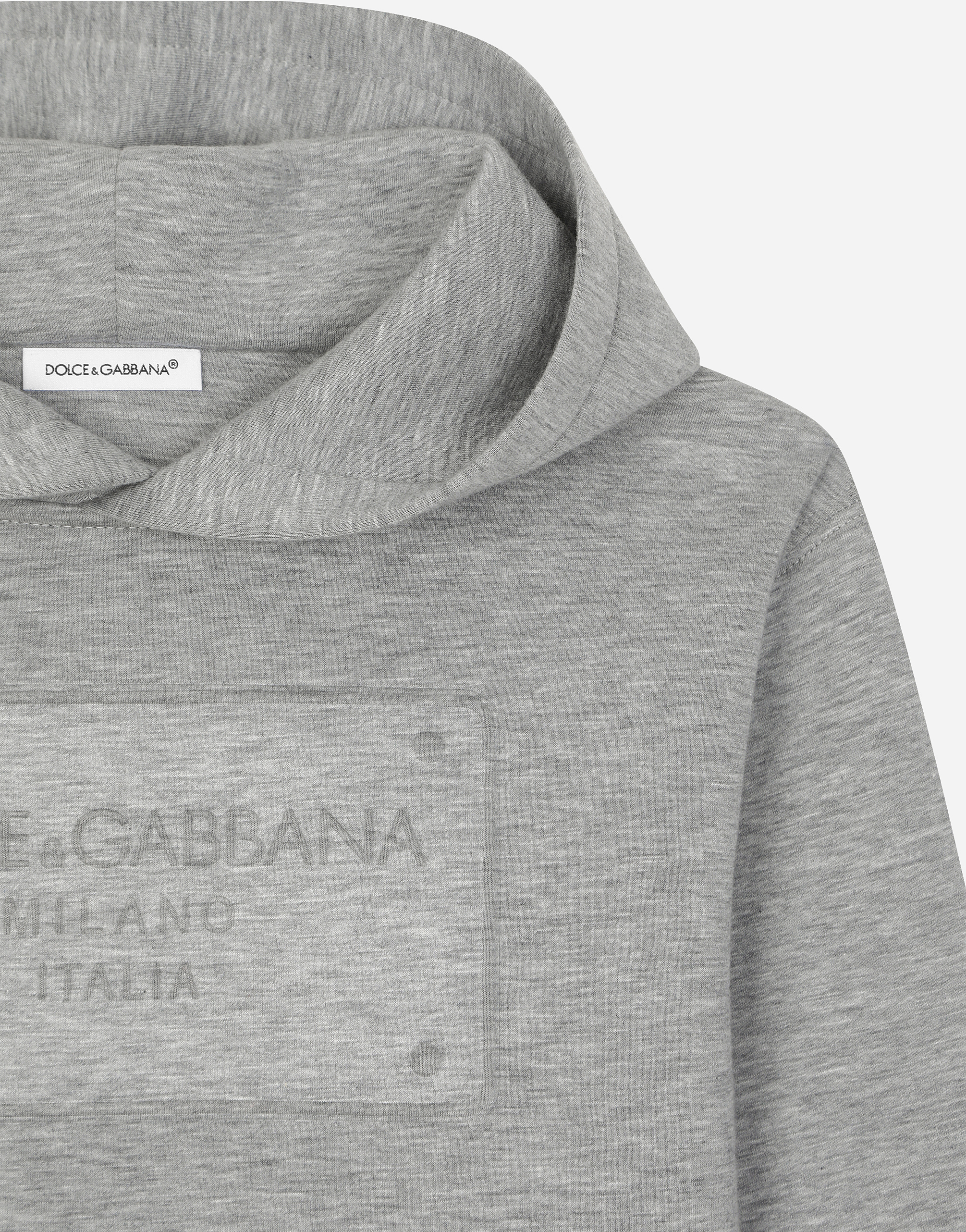 Dolce & Gabbana Logo-print Hoodie In Grey