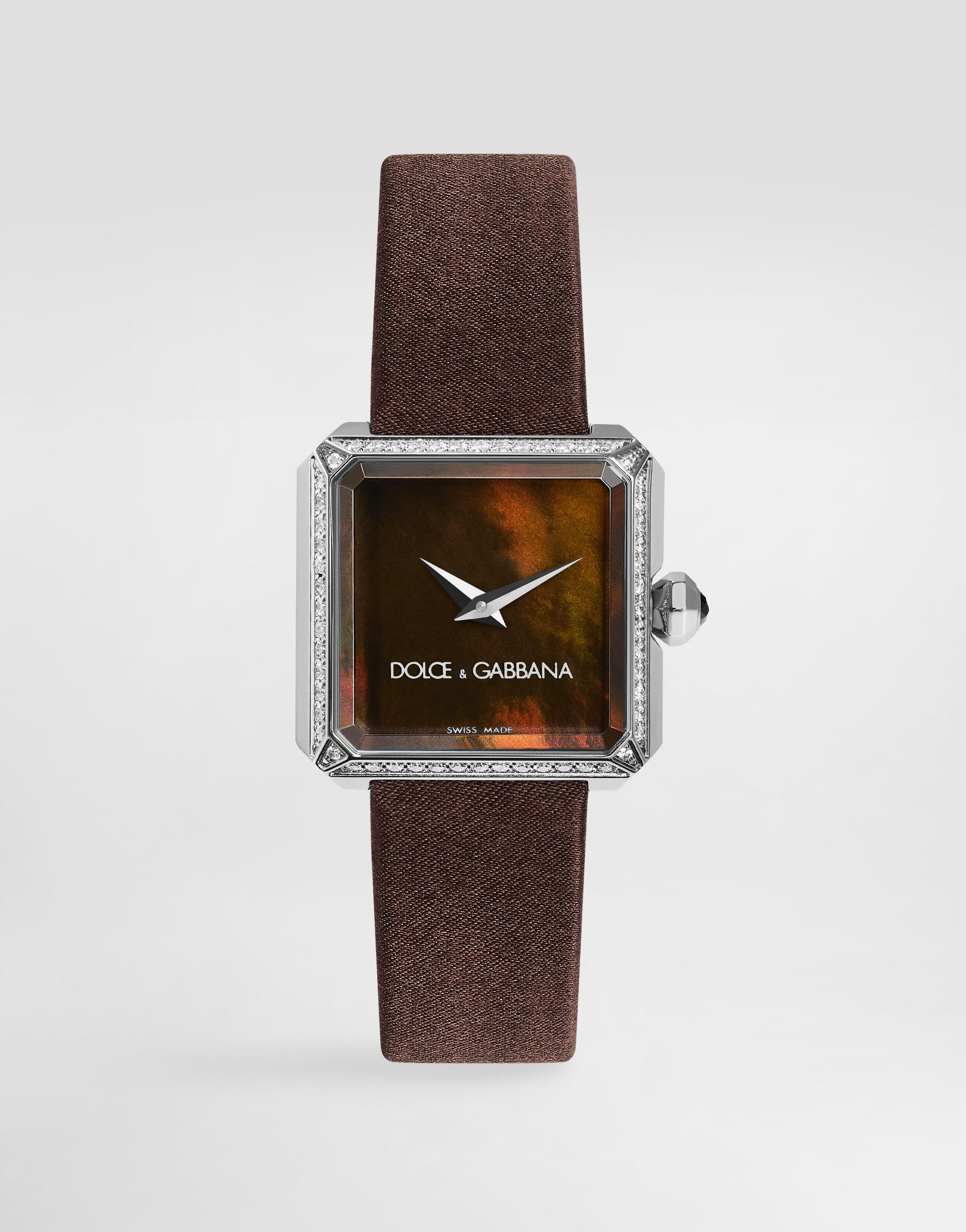 Sofia Steel Watch With Diamonds Chocolate