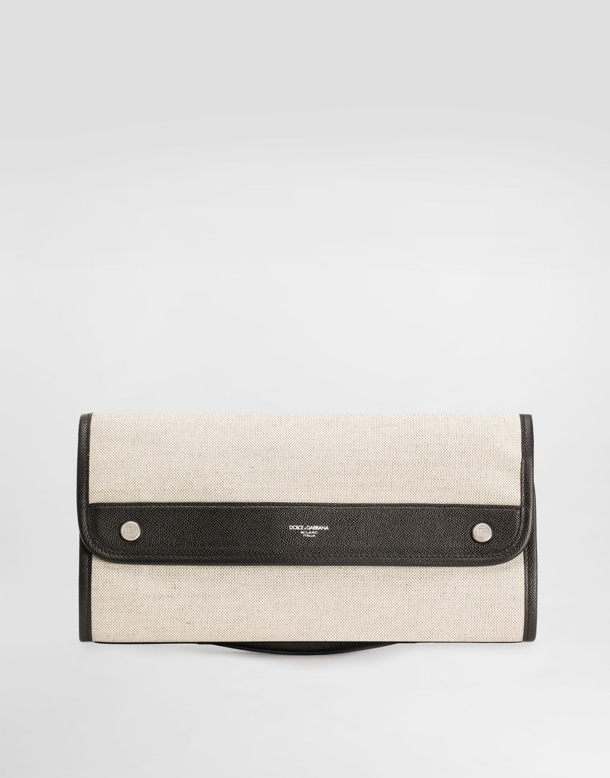 Dolce & Gabbana Atene Salt&pepper And Calfskin Necessaire