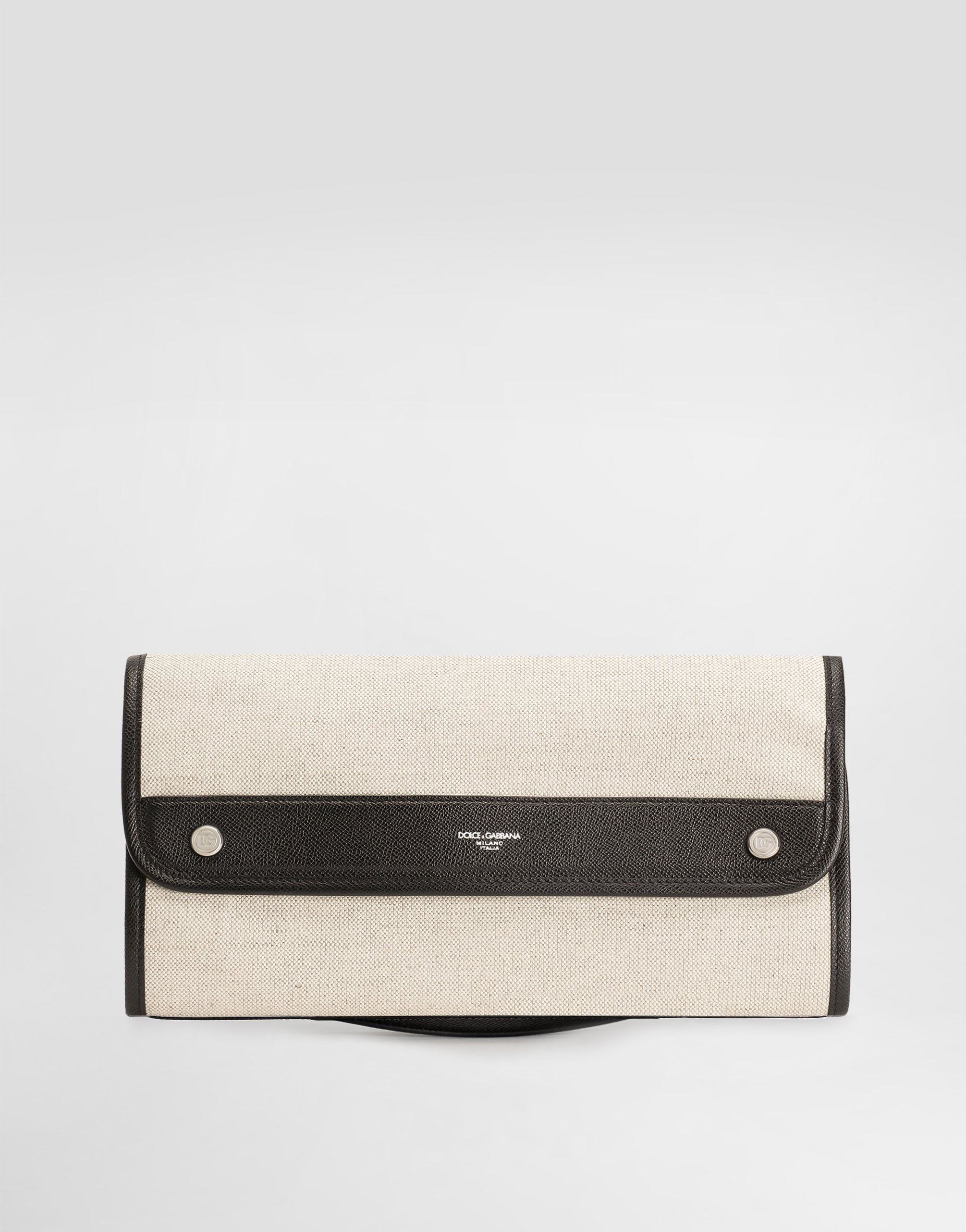 Dolce & Gabbana Atene Salt&pepper And Calfskin Necessaire
