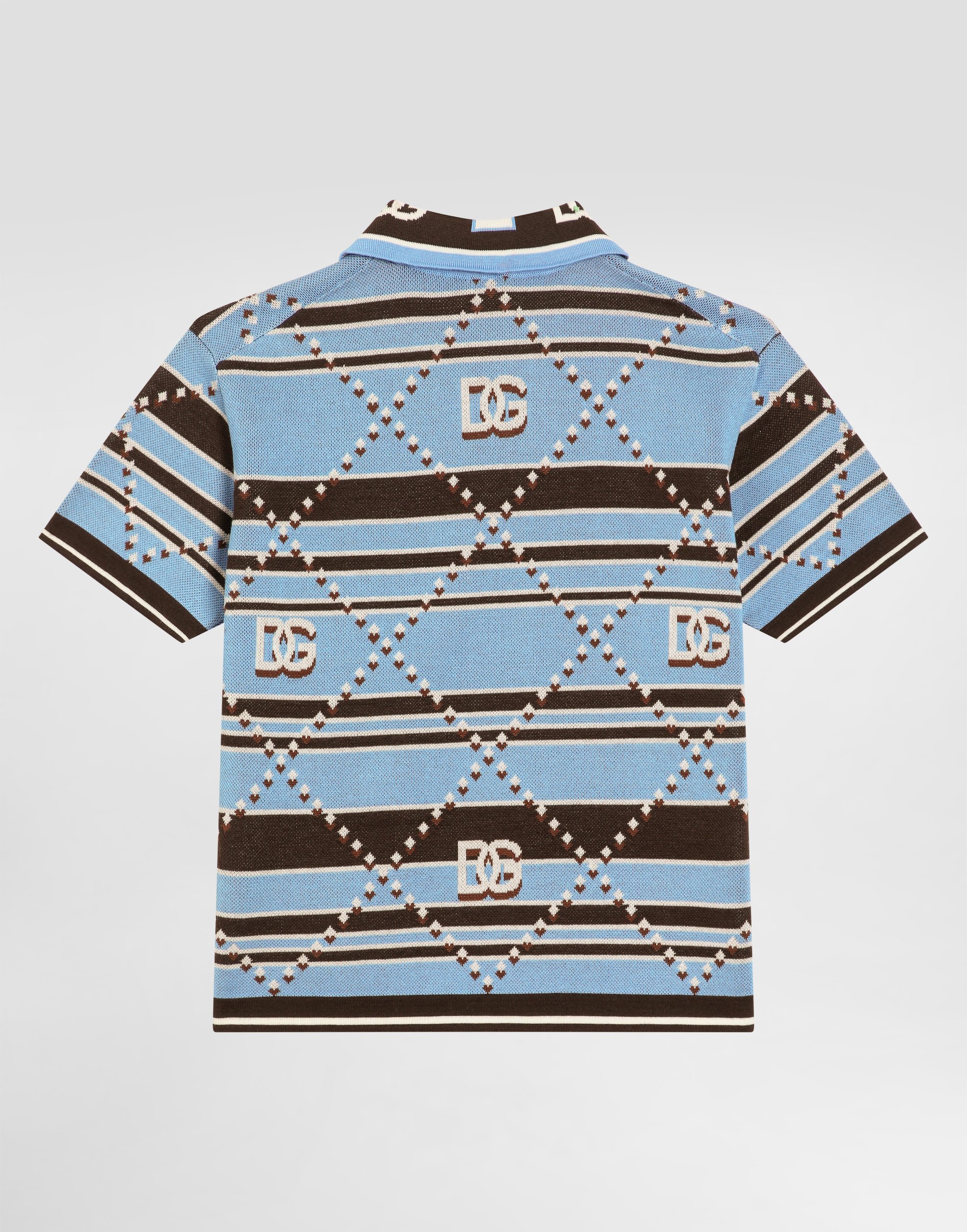 Striped jacquard polo shirt