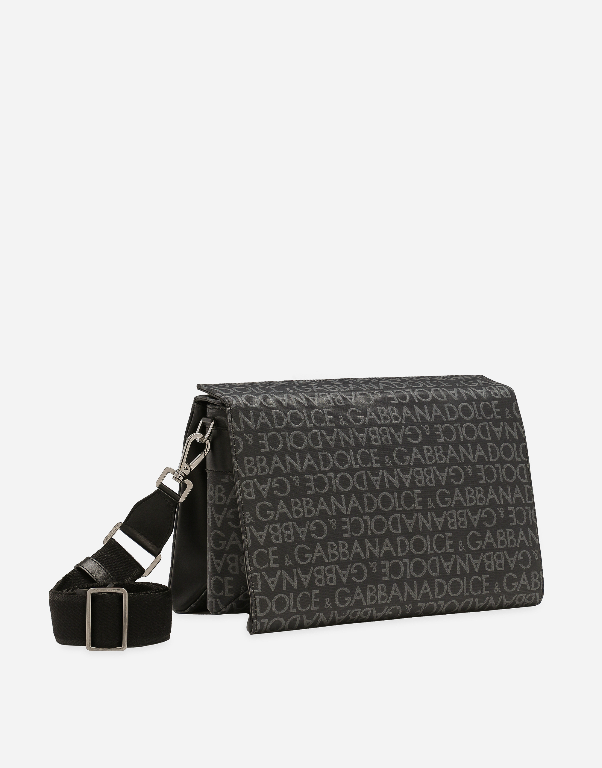 DOLCE & GABBANA COATED JACQUARD CROSSBODY BAG