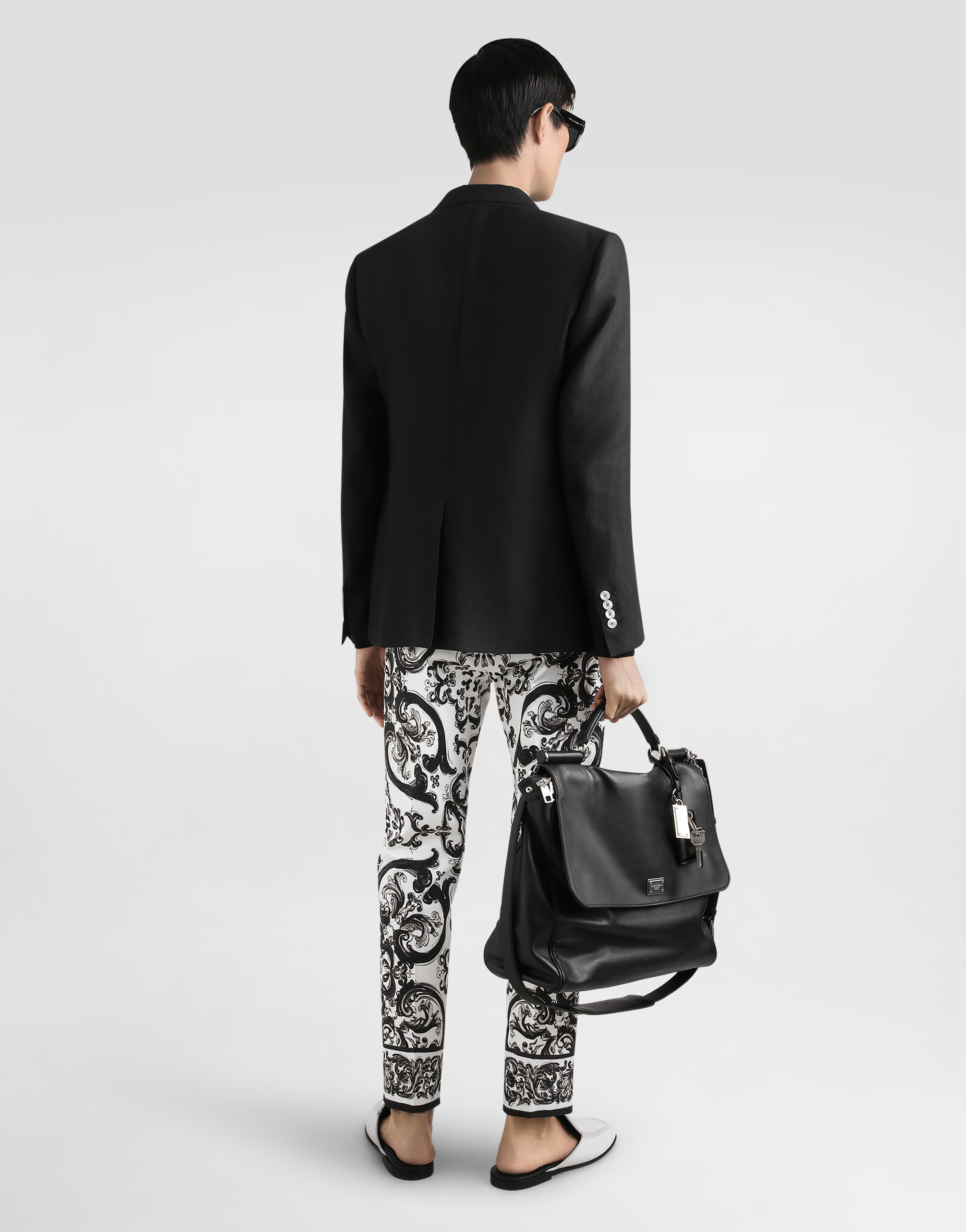 Dolce & Gabbana Linen Jacket Portofino Shape Rounded Lapels