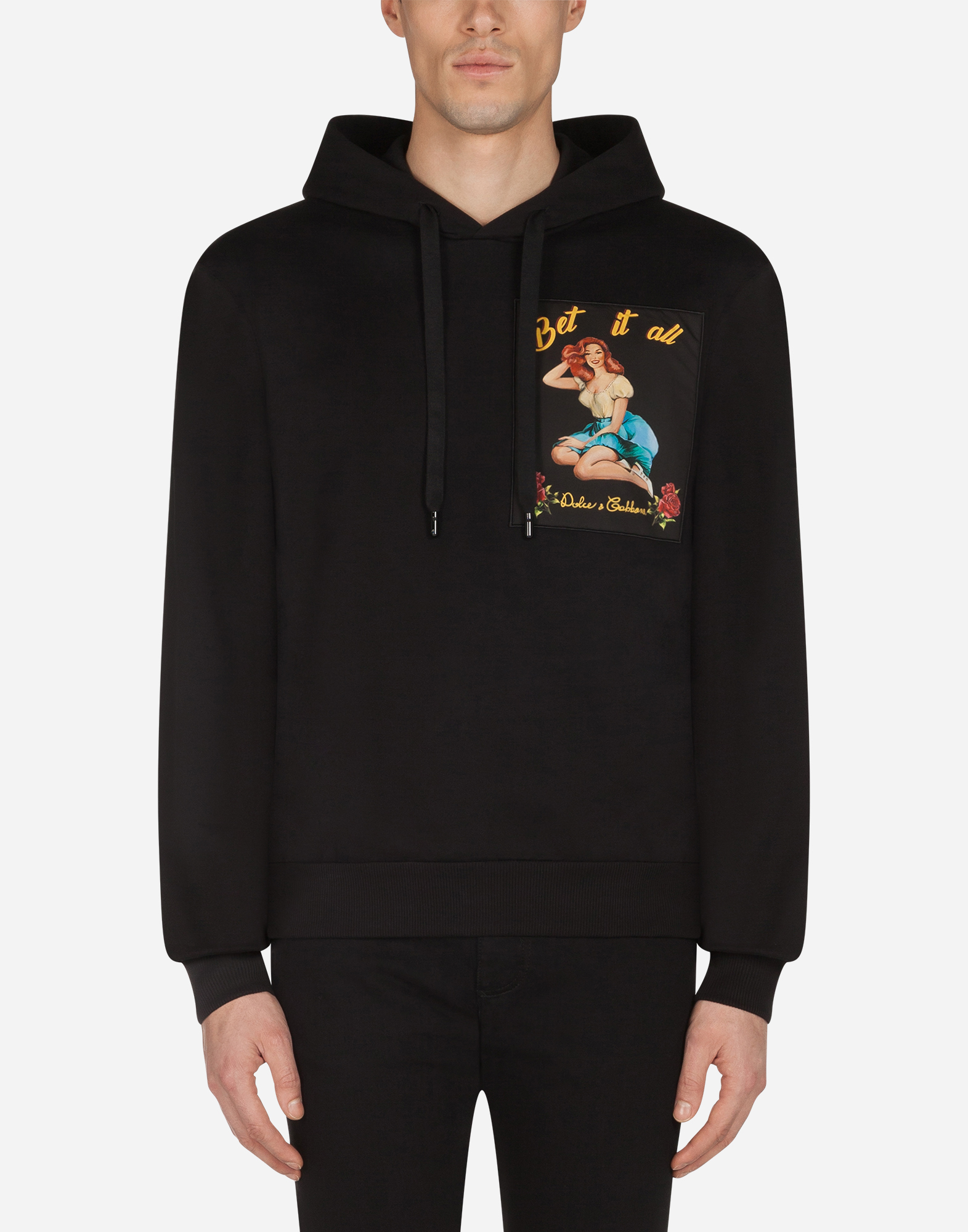 DOLCE & GABBANA 人気パーカー Jersey hoodie with embroidery DOLCE & GABBANA 人気パーカー Jersey hoodie with embroidery