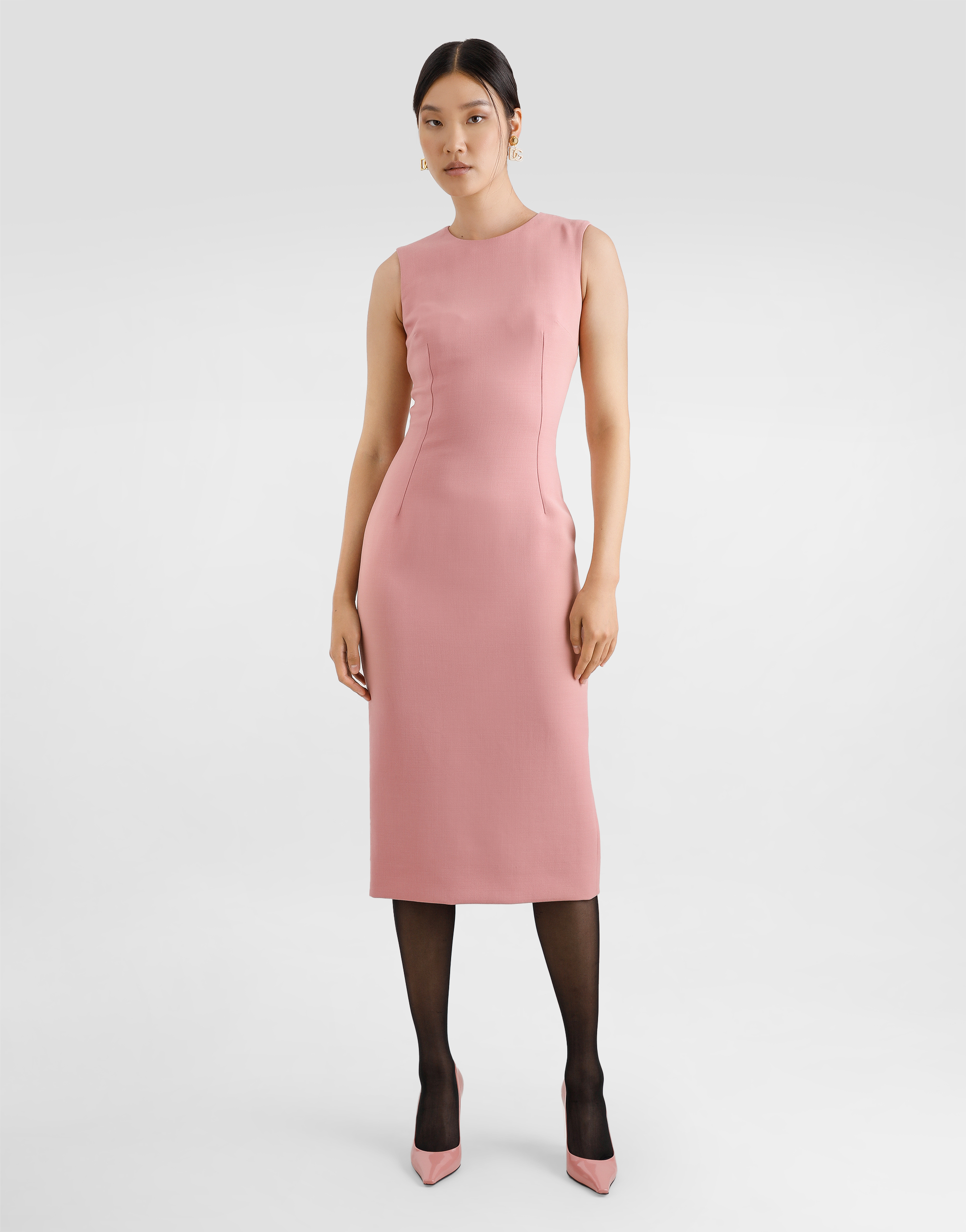 Dolce & Gabbana Wool Crepe Sheath Longuette Dress