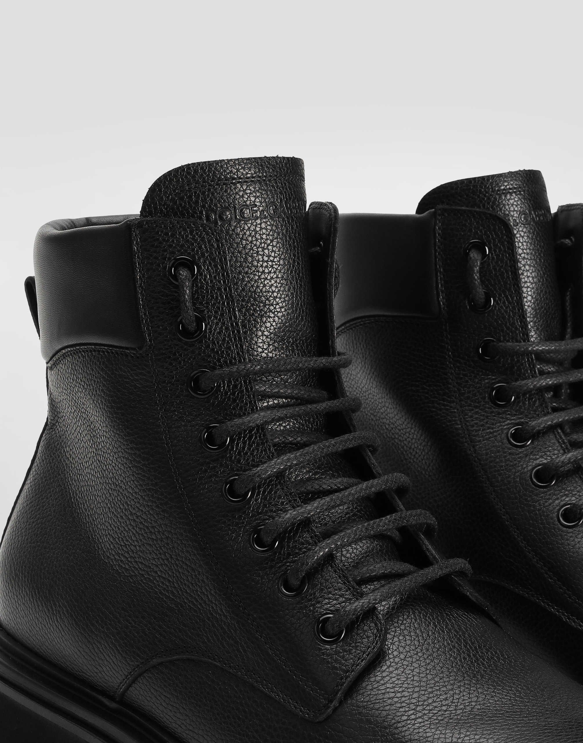 Dolce & Gabbana Calfskin Ankle Boots In Black