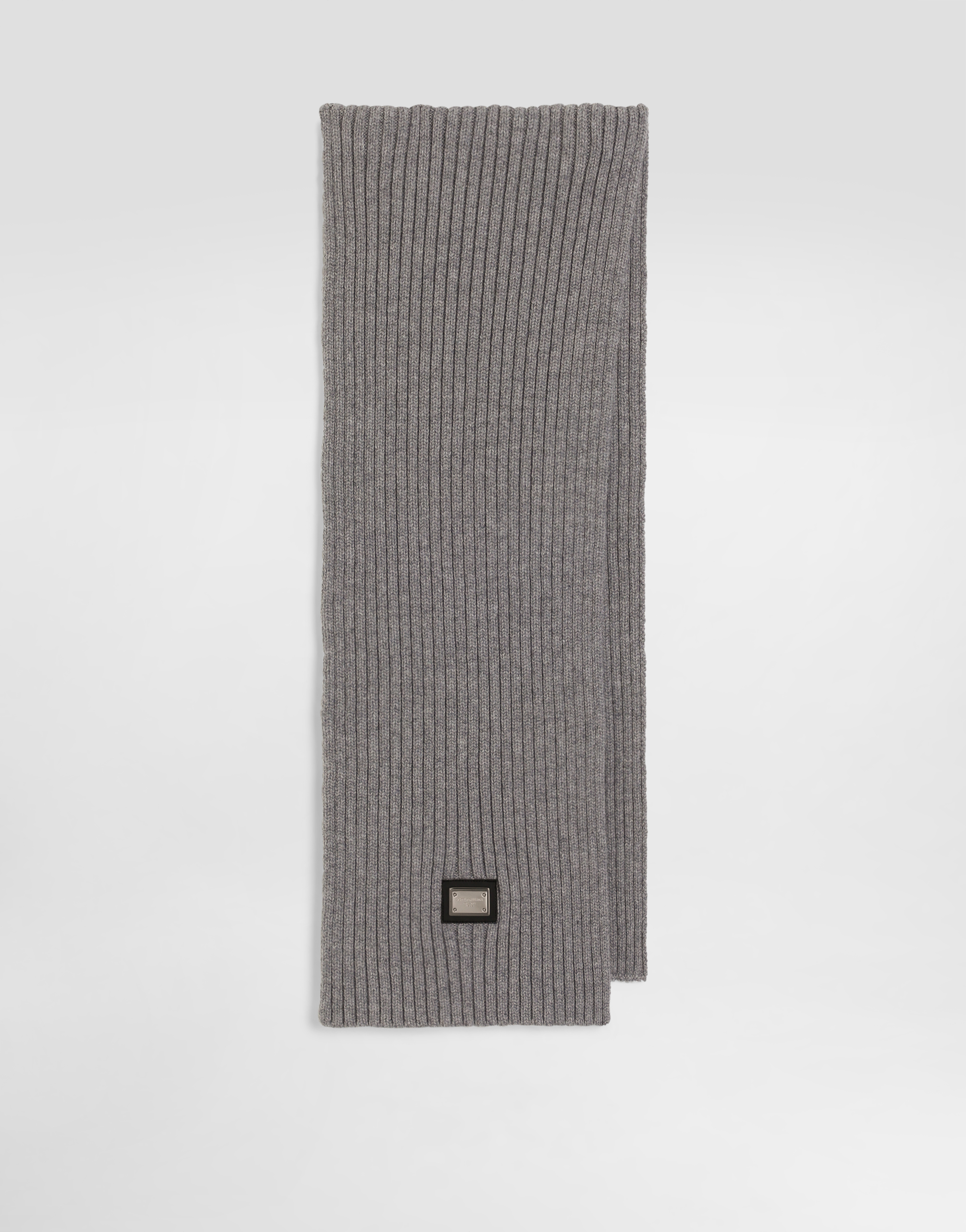 Dolce & Gabbana Dolce&gabbana Kids Wool-cashmere Ribbed Scarf In Gray