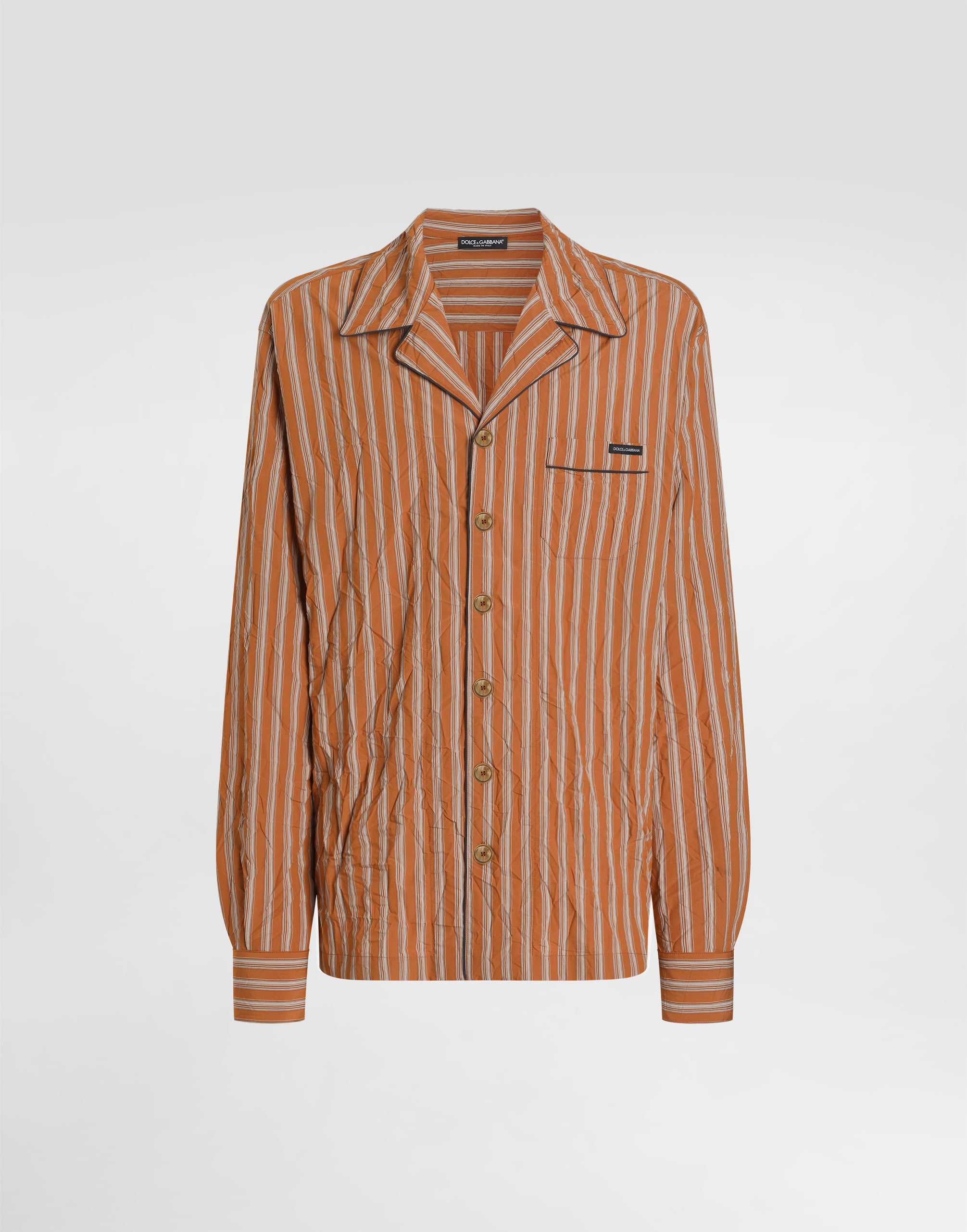 Crinkled striped vanity shirt in Multicolor for Men