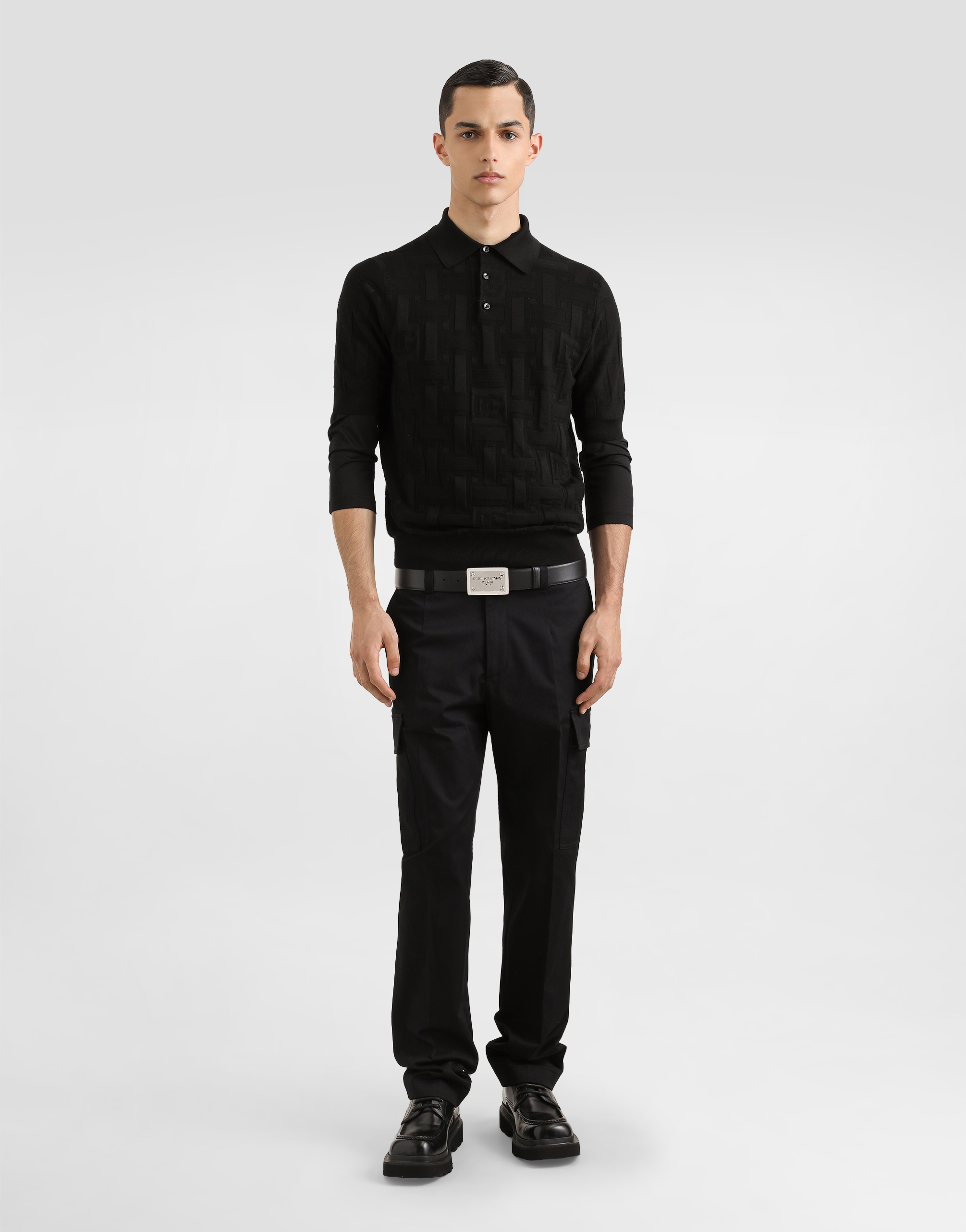 Dolce & Gabbana Silk Polo Shirt In Black