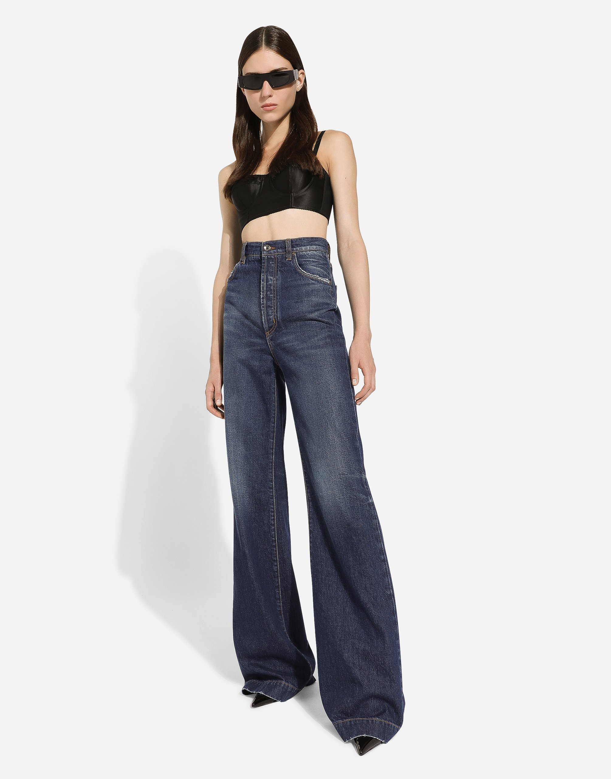 Flared denim jeans