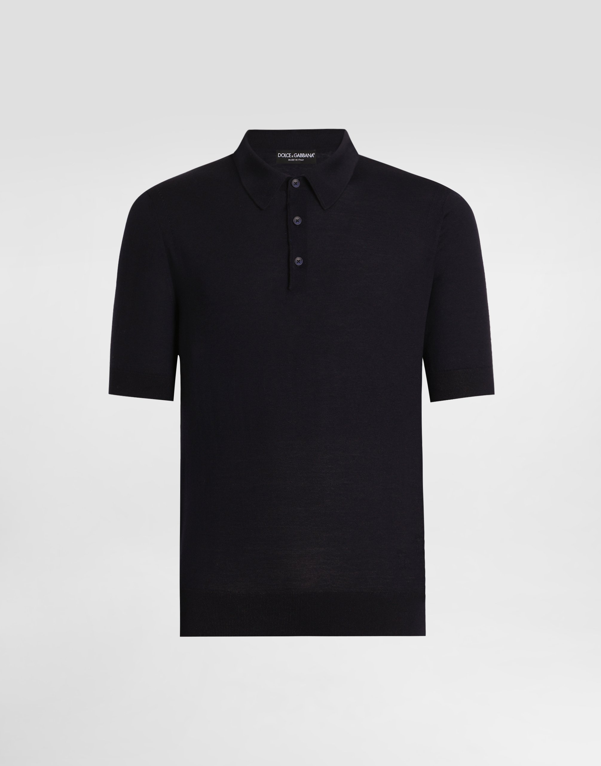 Fine-gauge wool polo shirt