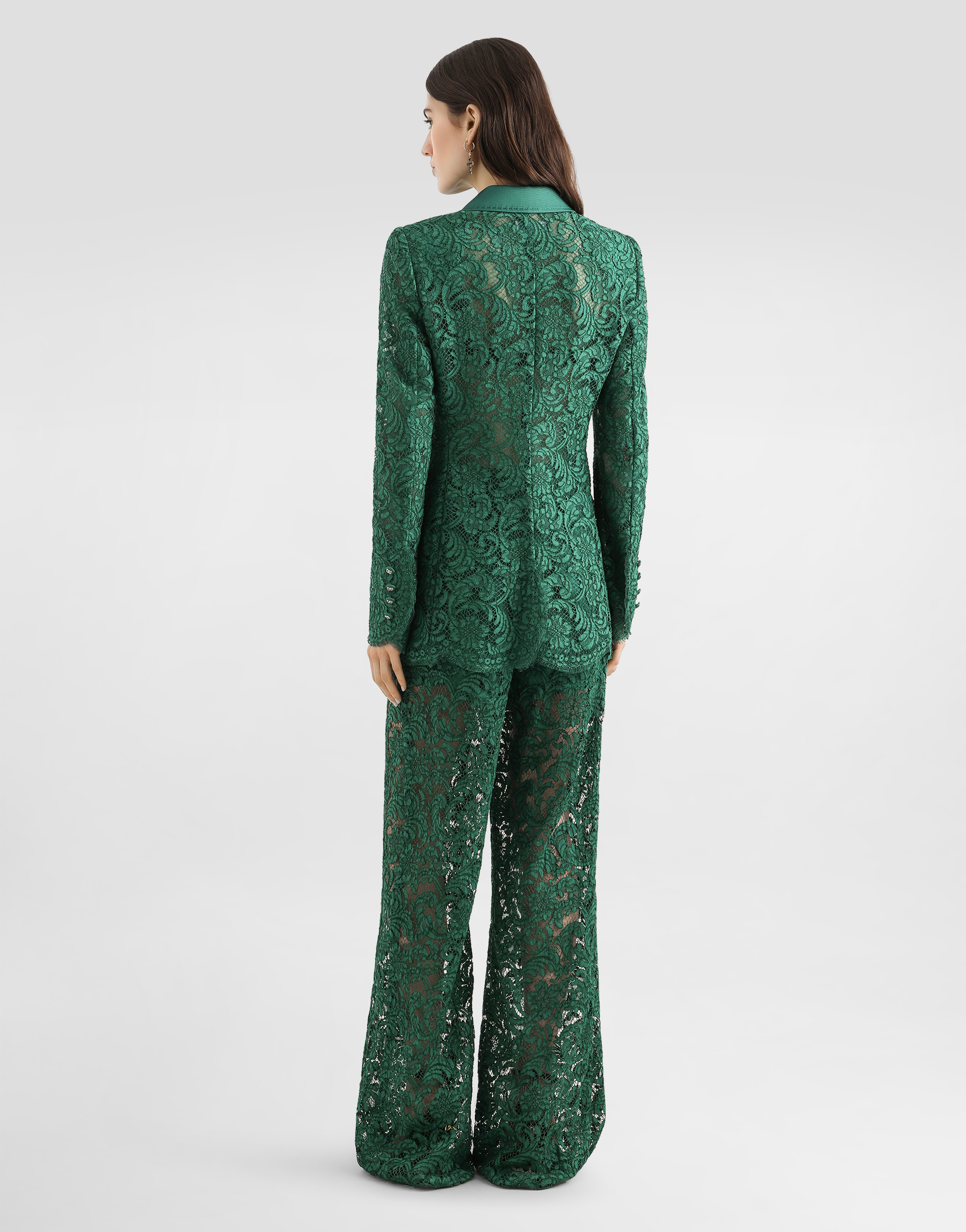  Dolce & Gabbana Dolce & Gabbana Double-breasted Lace Jacket - Woman Blazers Green 46 