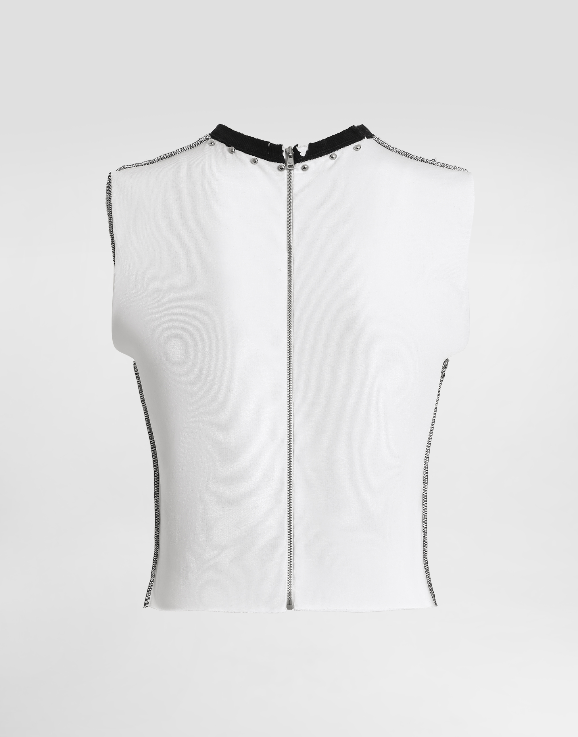 Jersey sleeveless t-shirt with print