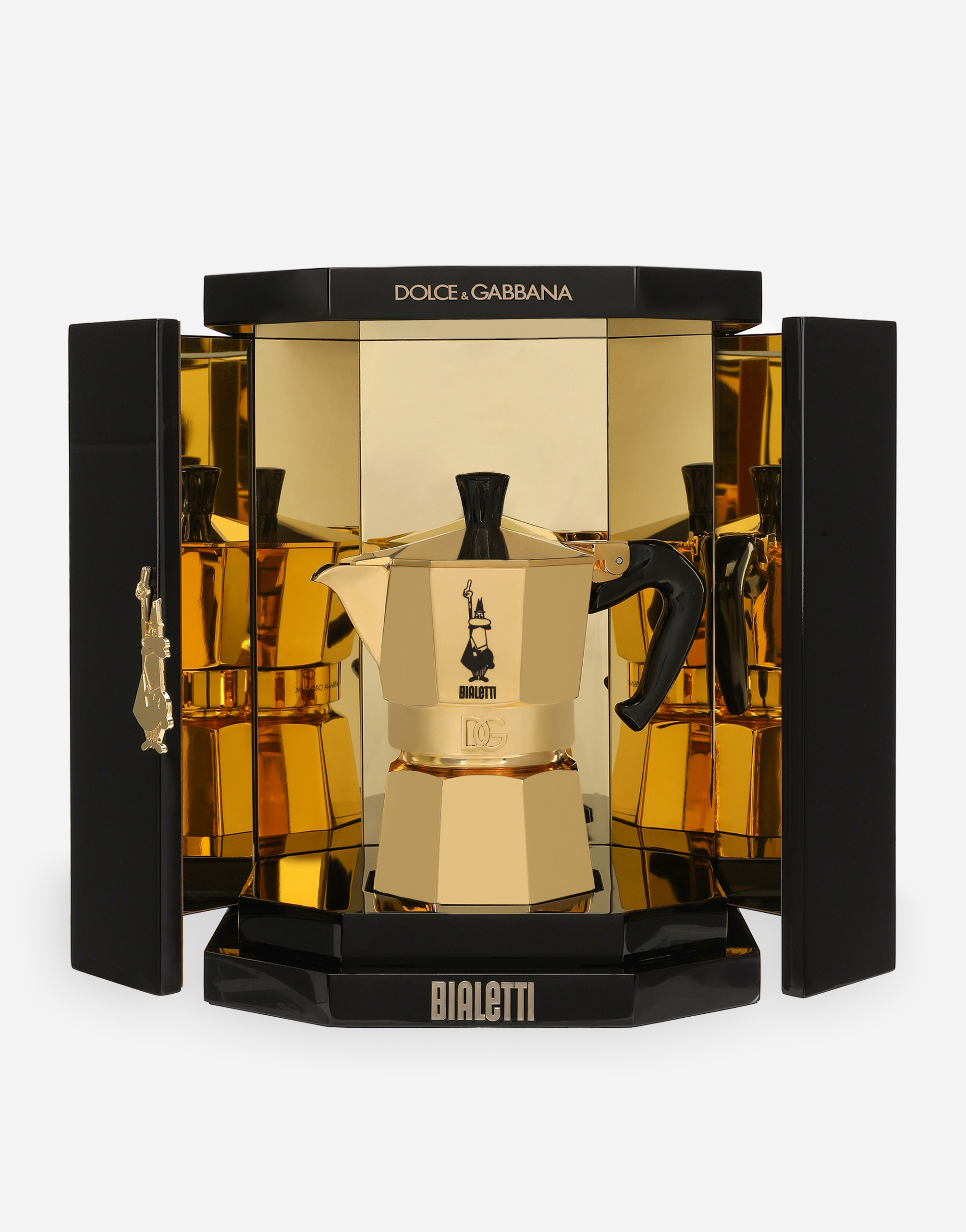 Dolce & Gabbana Dolce&gabbana Casa X Bialetti 24kt Gold Moka Ora 3-cup Express In Multicolor