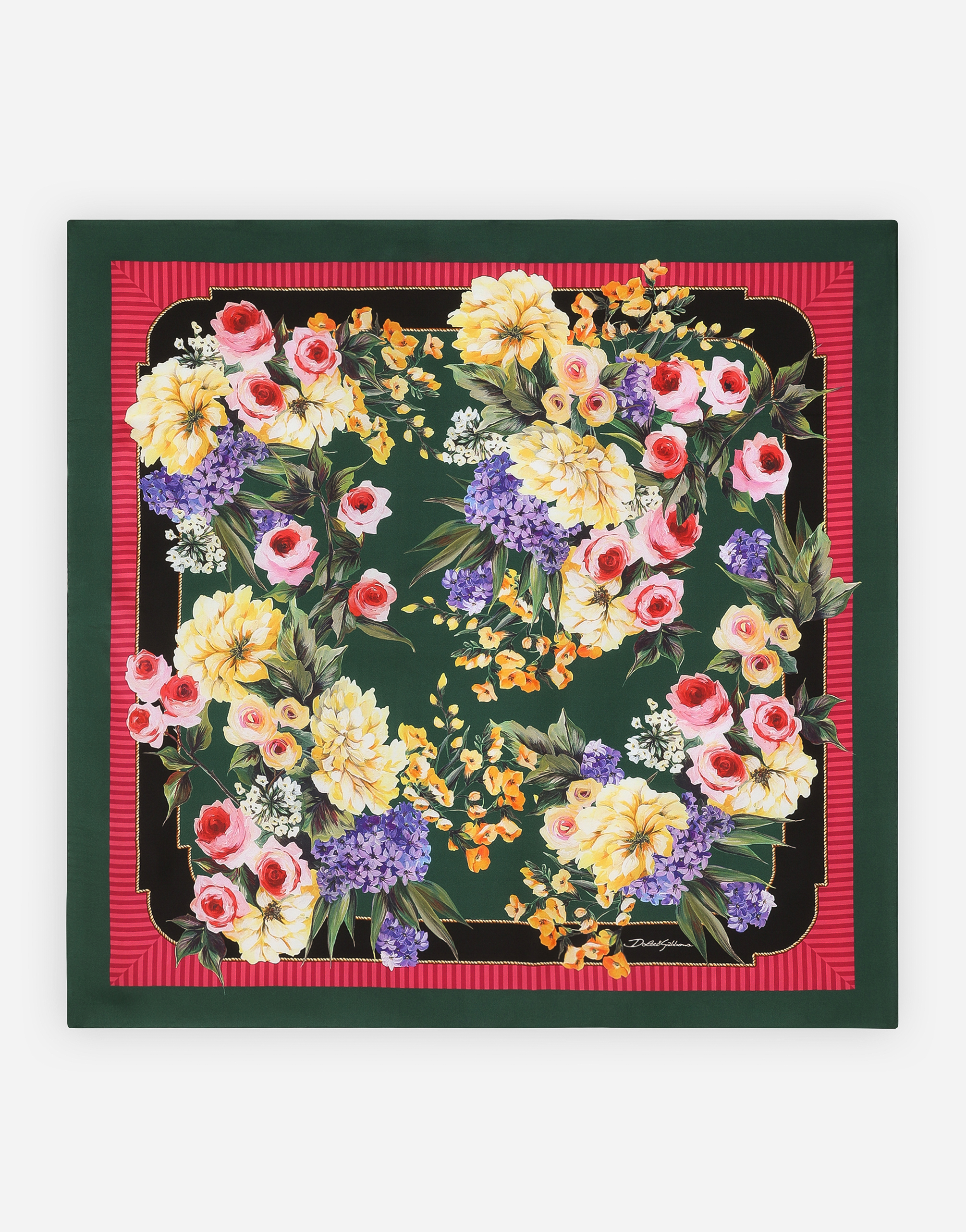 Dolce & Gabbana Garden-print Twill Scarf (90 X 90) In プリント