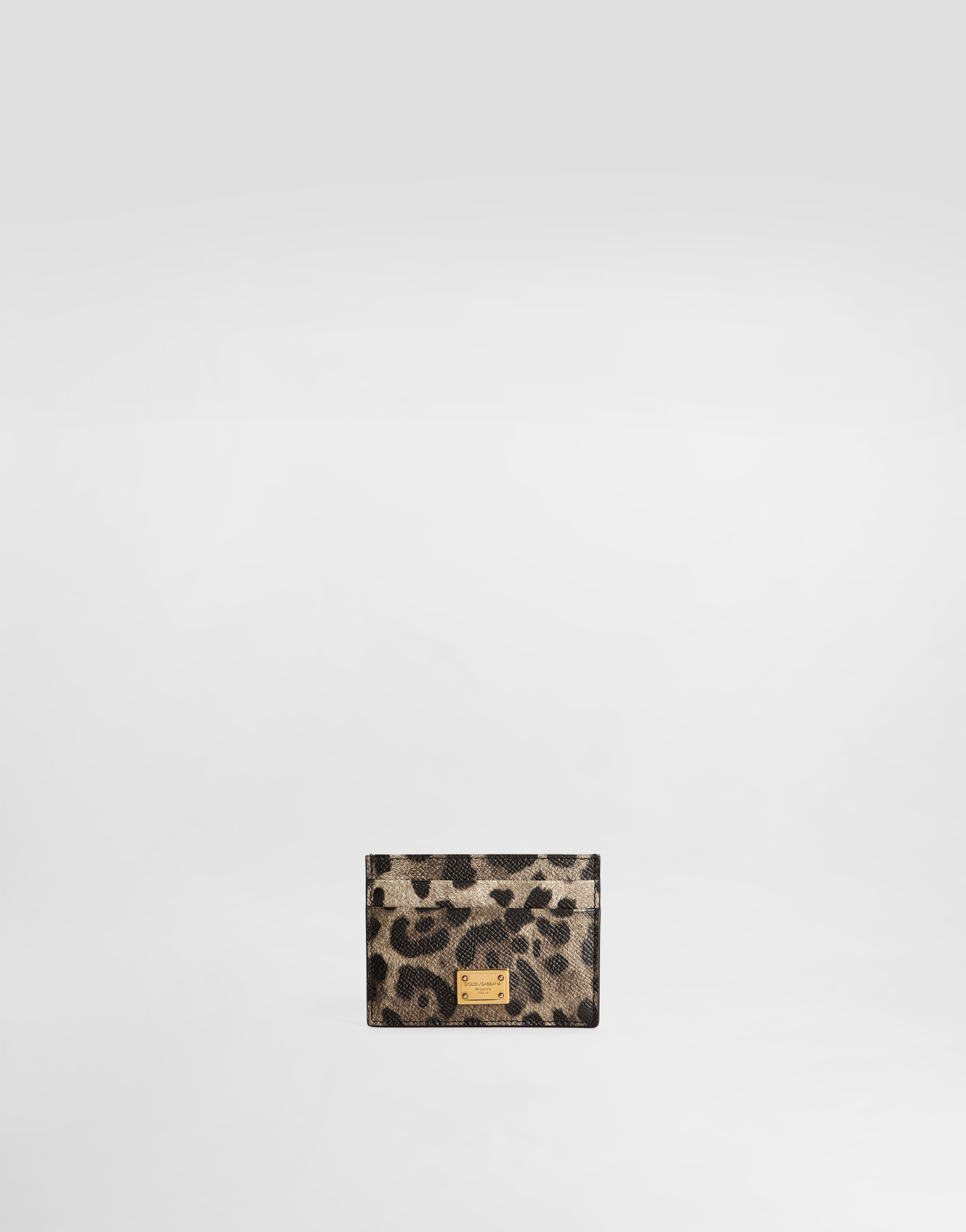 Dolce & Gabbana Dauphine Card Holder With Plate In Animal Print