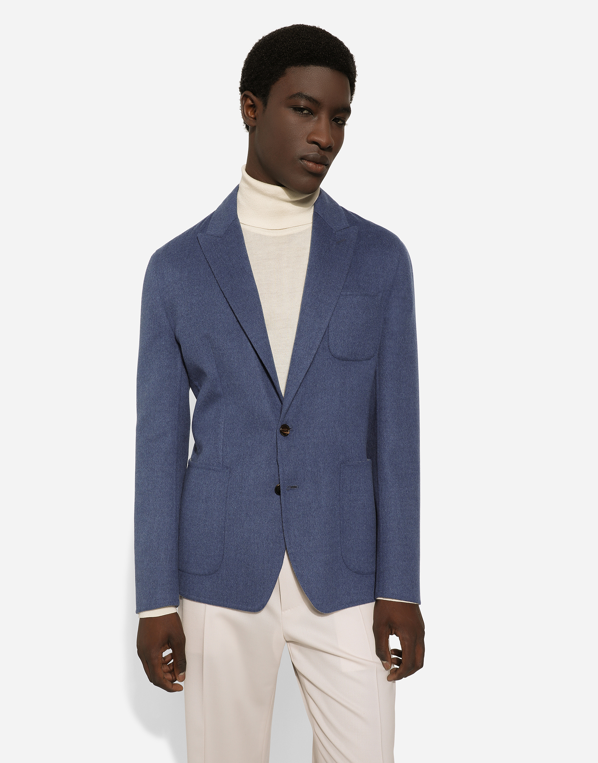 Dolce & Gabbana Single-breasted Wool Portofino-fit Jacket In Blue