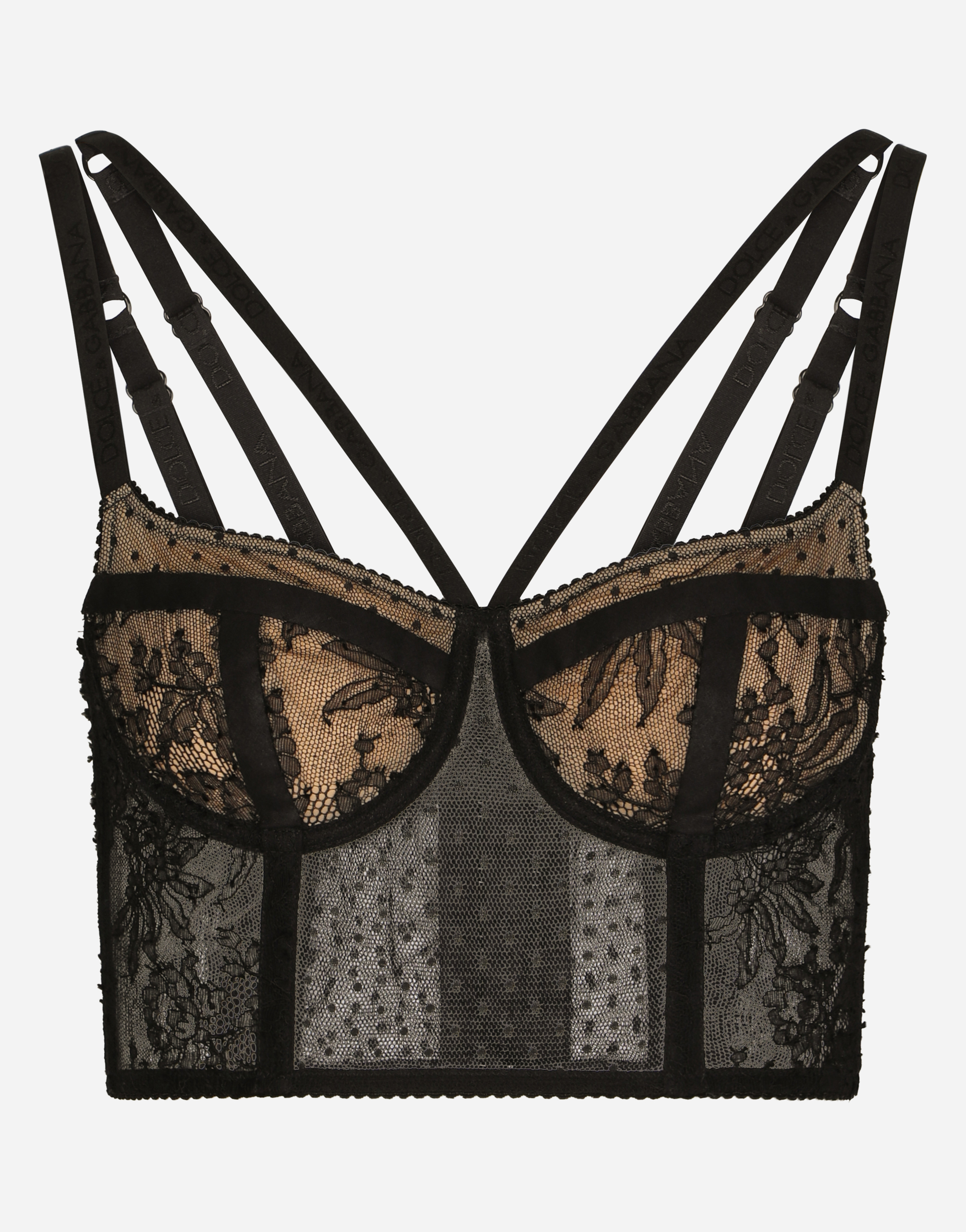 DOLCE & GABBANA LACE LINGERIE BUSTIER WITH STRAPS