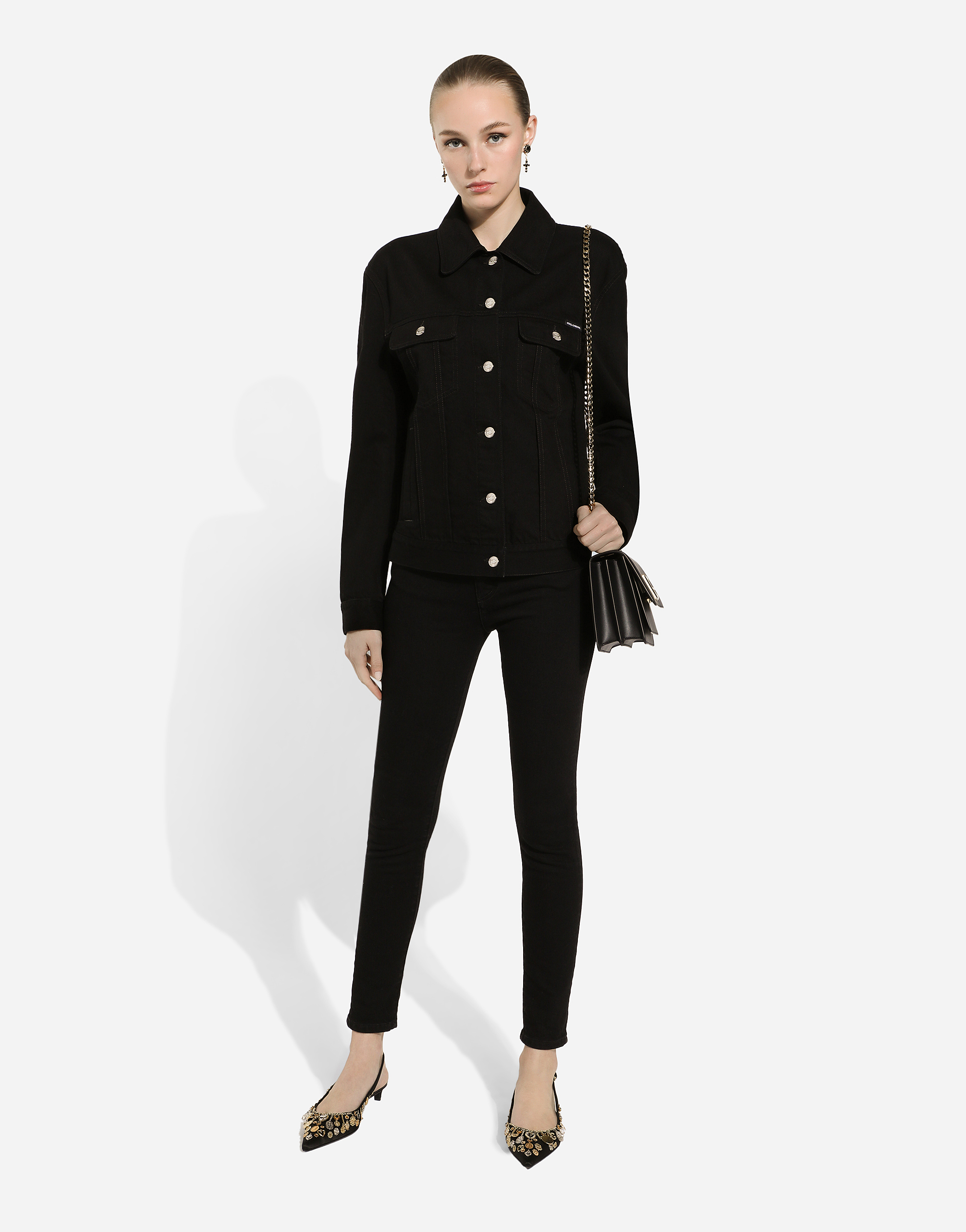 Dolce & Gabbana Skinny Cotton Denim Audrey Jeans In Multicolor
