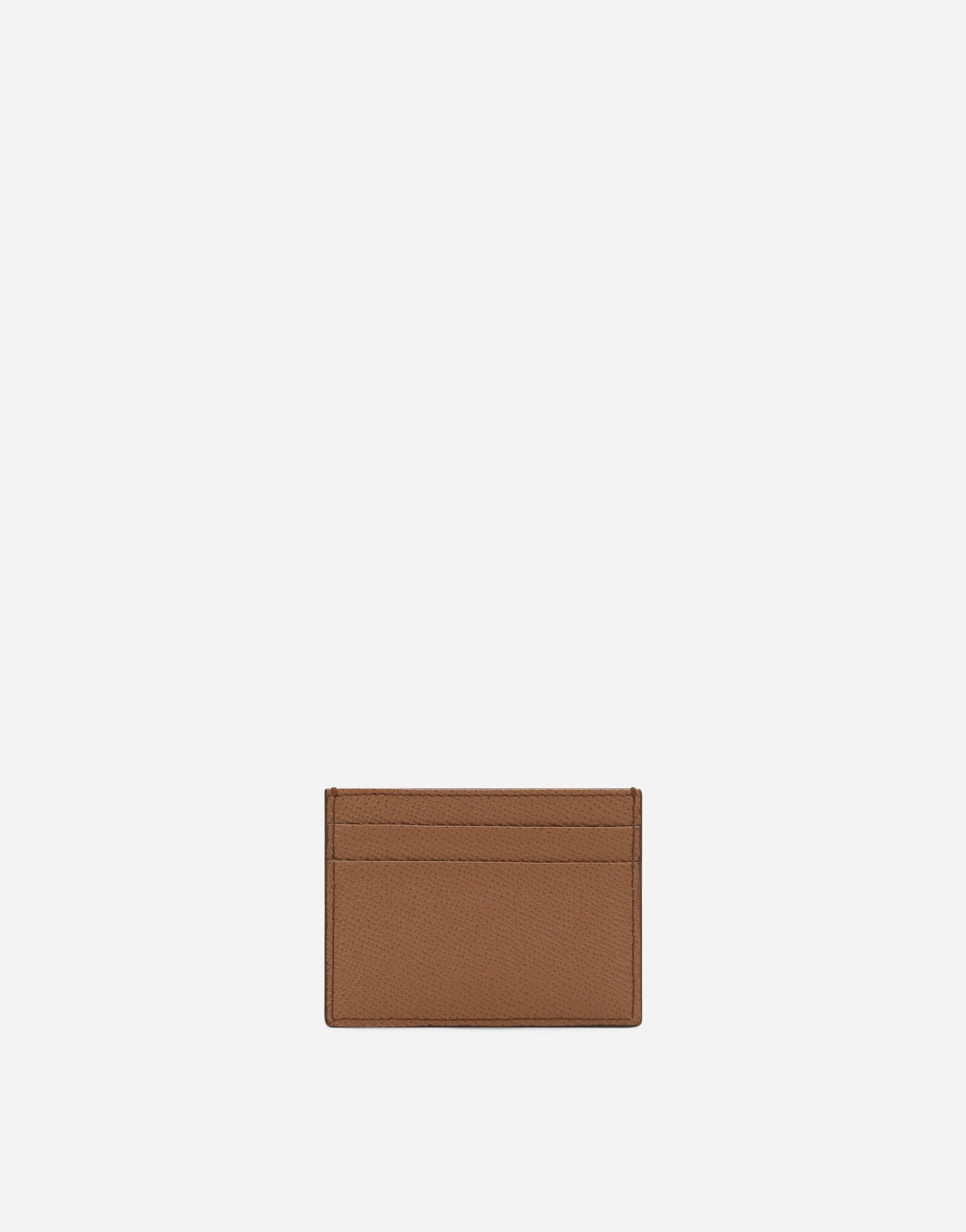 Shop Dolce & Gabbana Dauphine Calfskin Card Holder In Brown