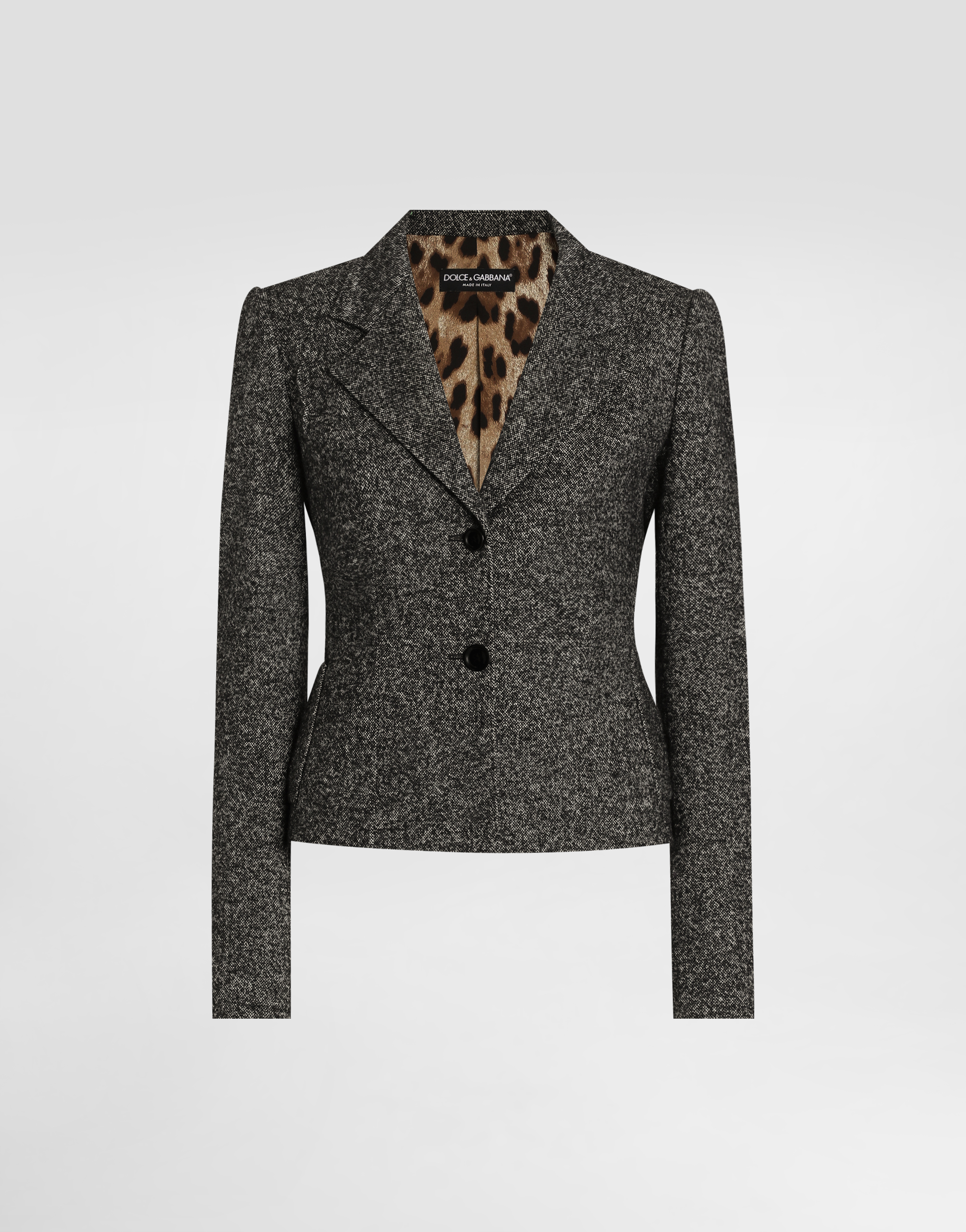 Single-breasted jacket in dotted wool blend in Multicolor
