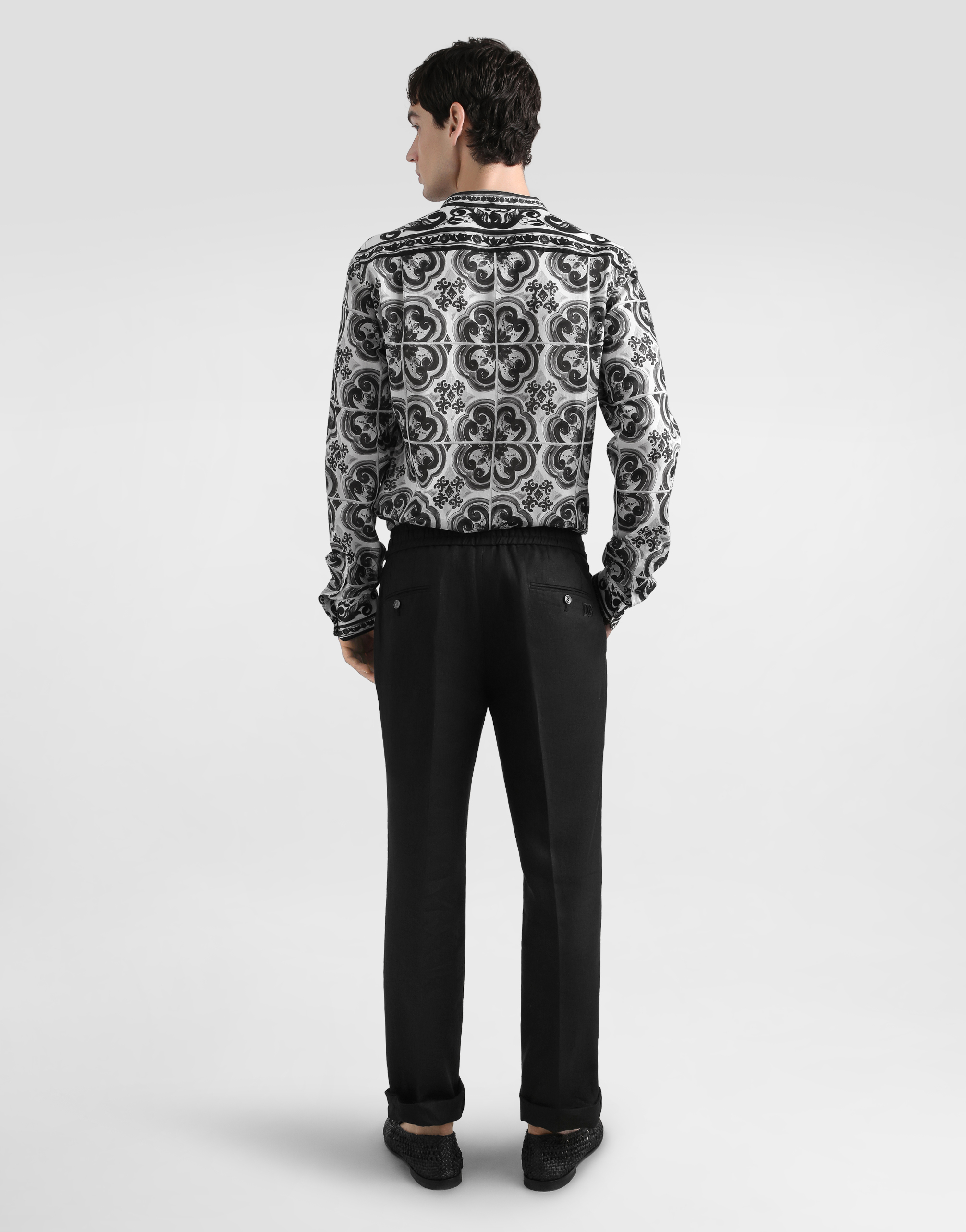 Dolce & Gabbana Drawstring Elastic Waist Casual Pants In Black