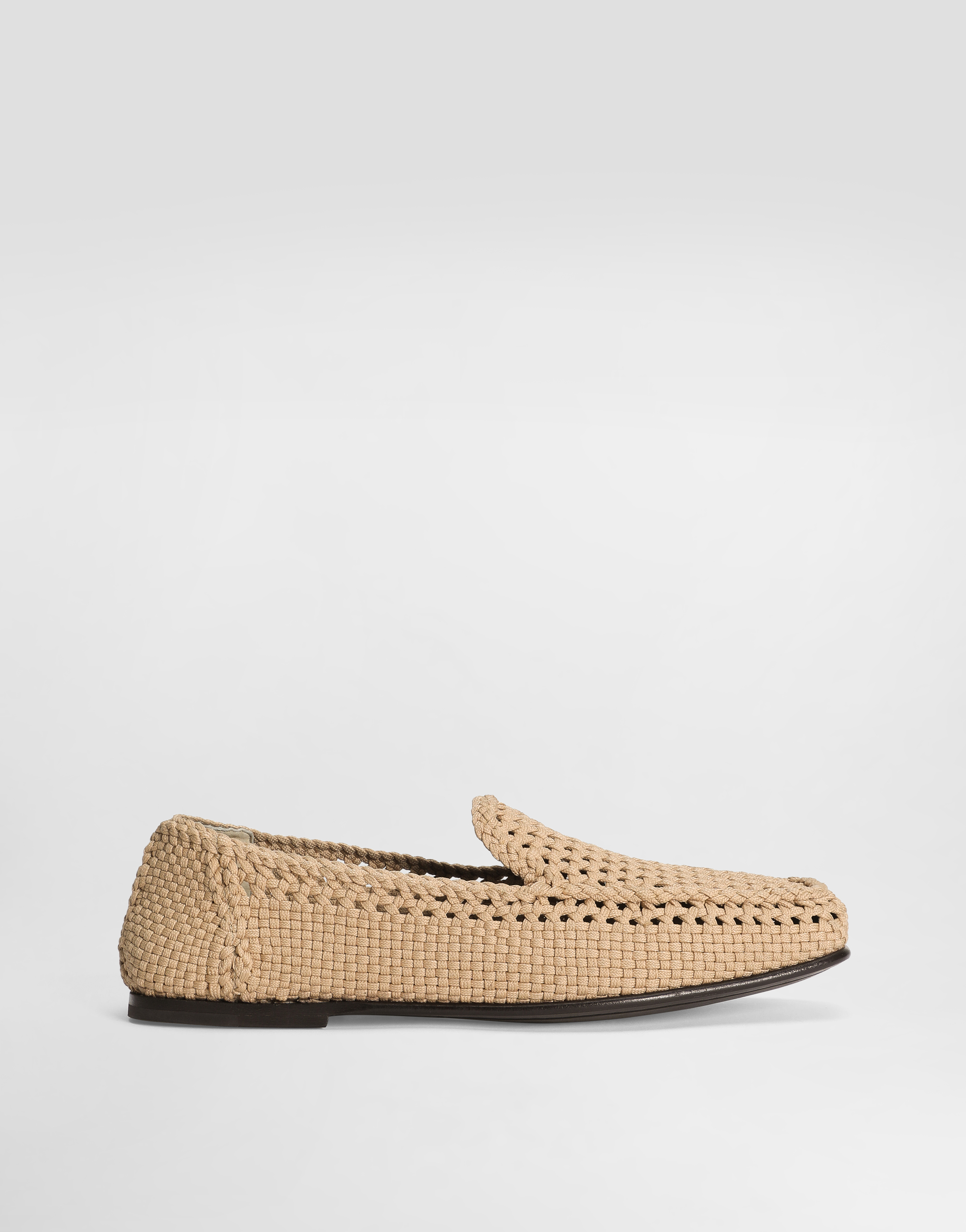 Dolce & Gabbana Crochet Slippers In Brown