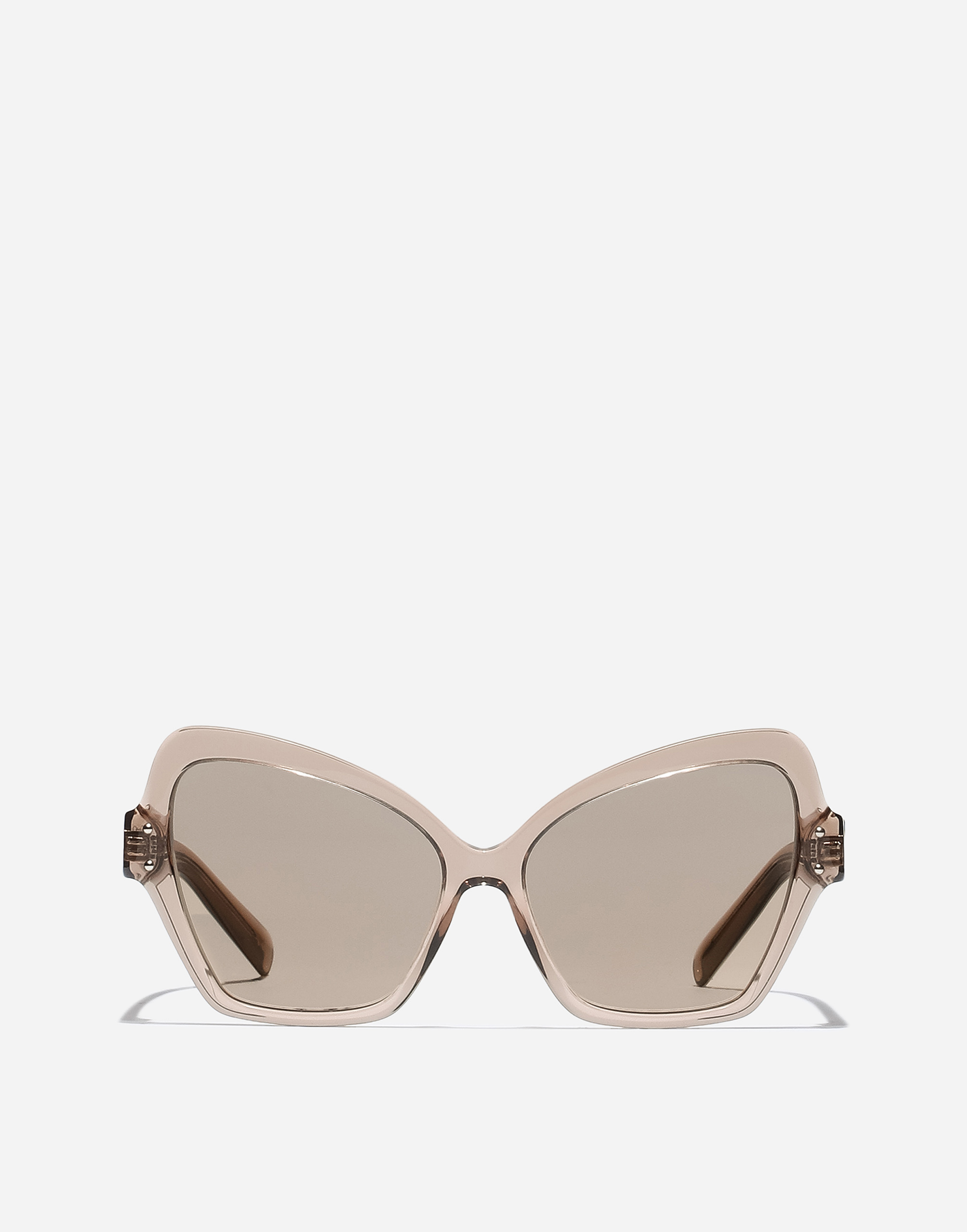 Dolce & Gabbana Dg Sharped Sunglasses In Transparent Camel