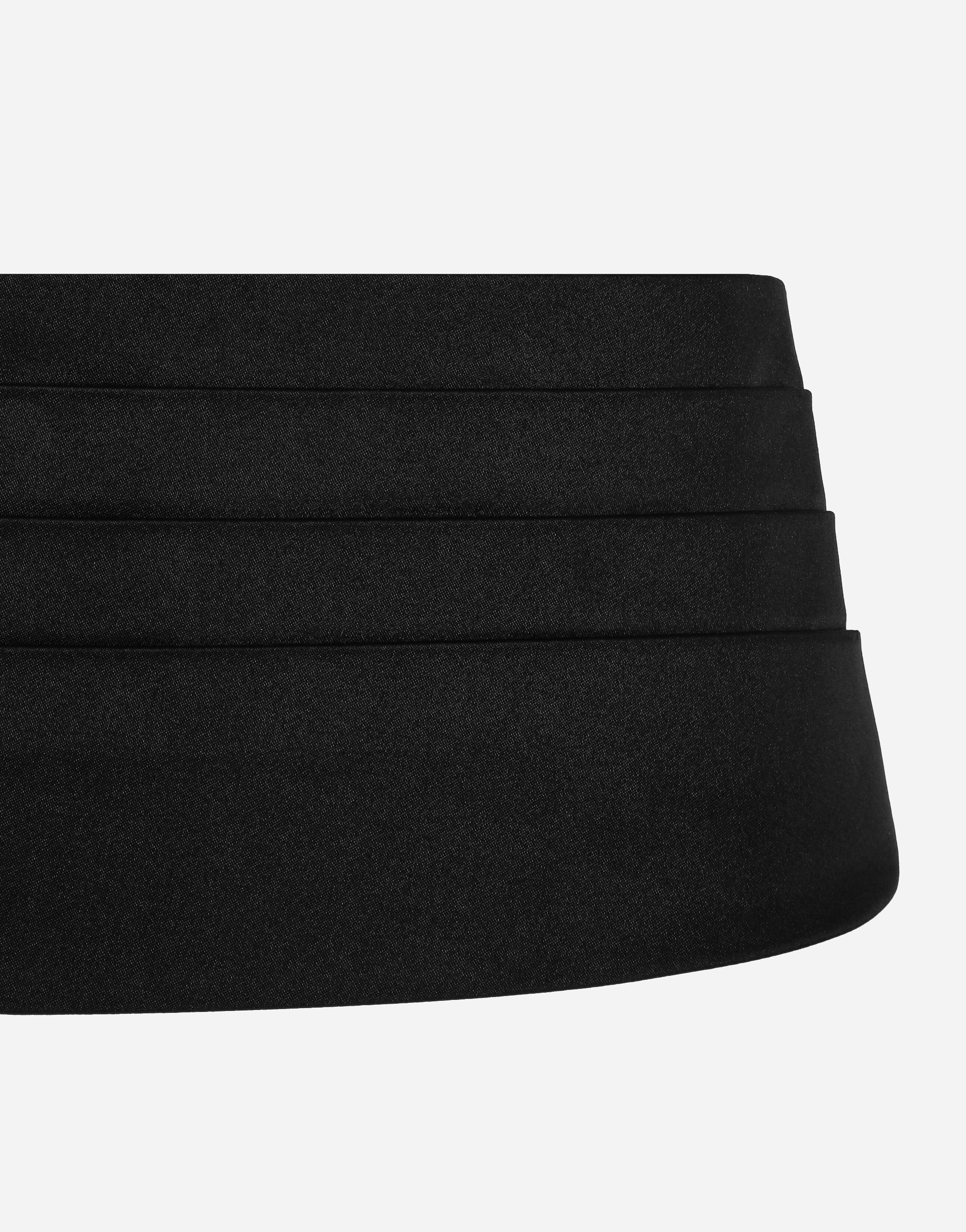 Dolce & Gabbana Folded-design Silk Belt In Black