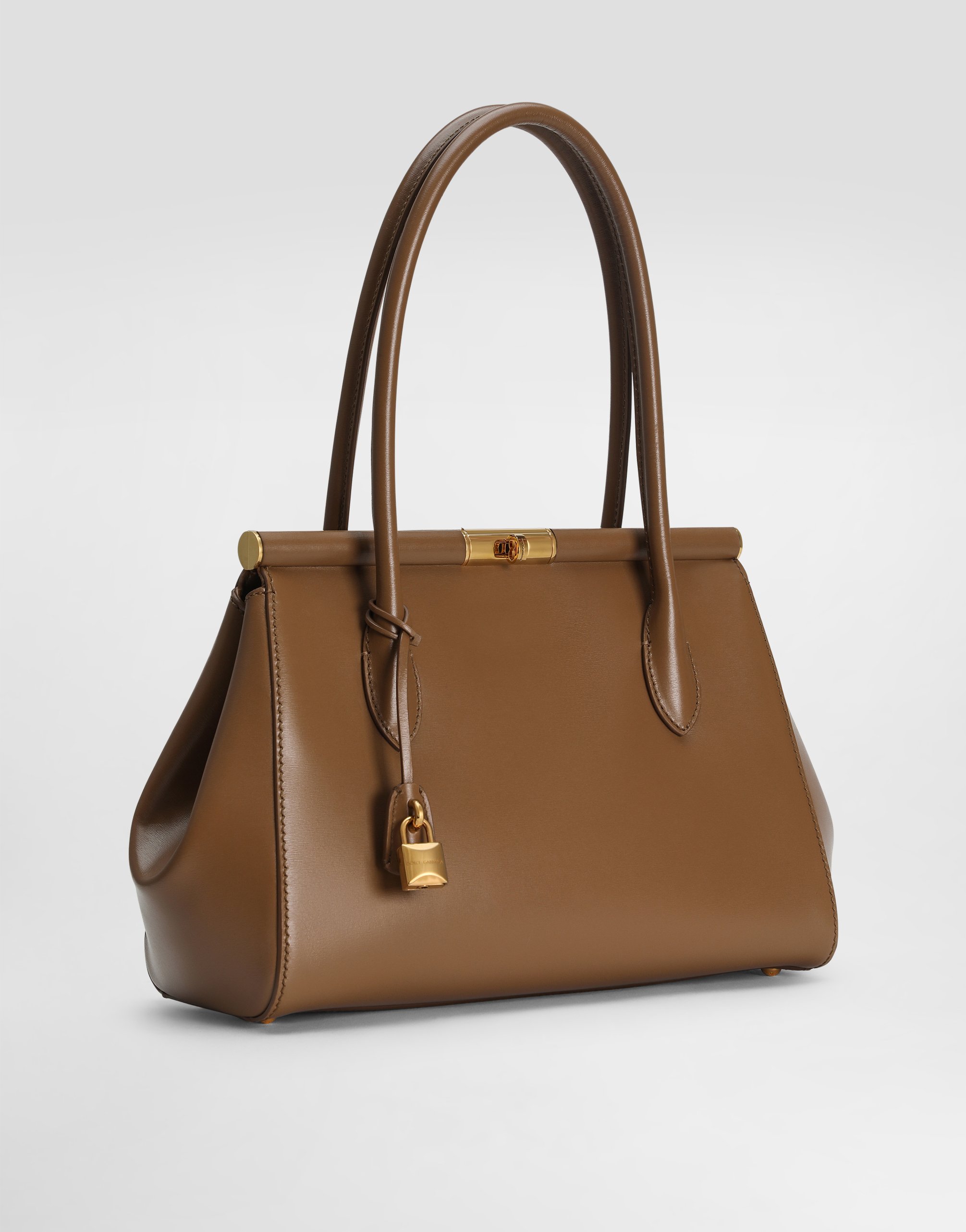 Dolce & Gabbana Marlene Everyday Bag In Palmated Calf Leather In Brown