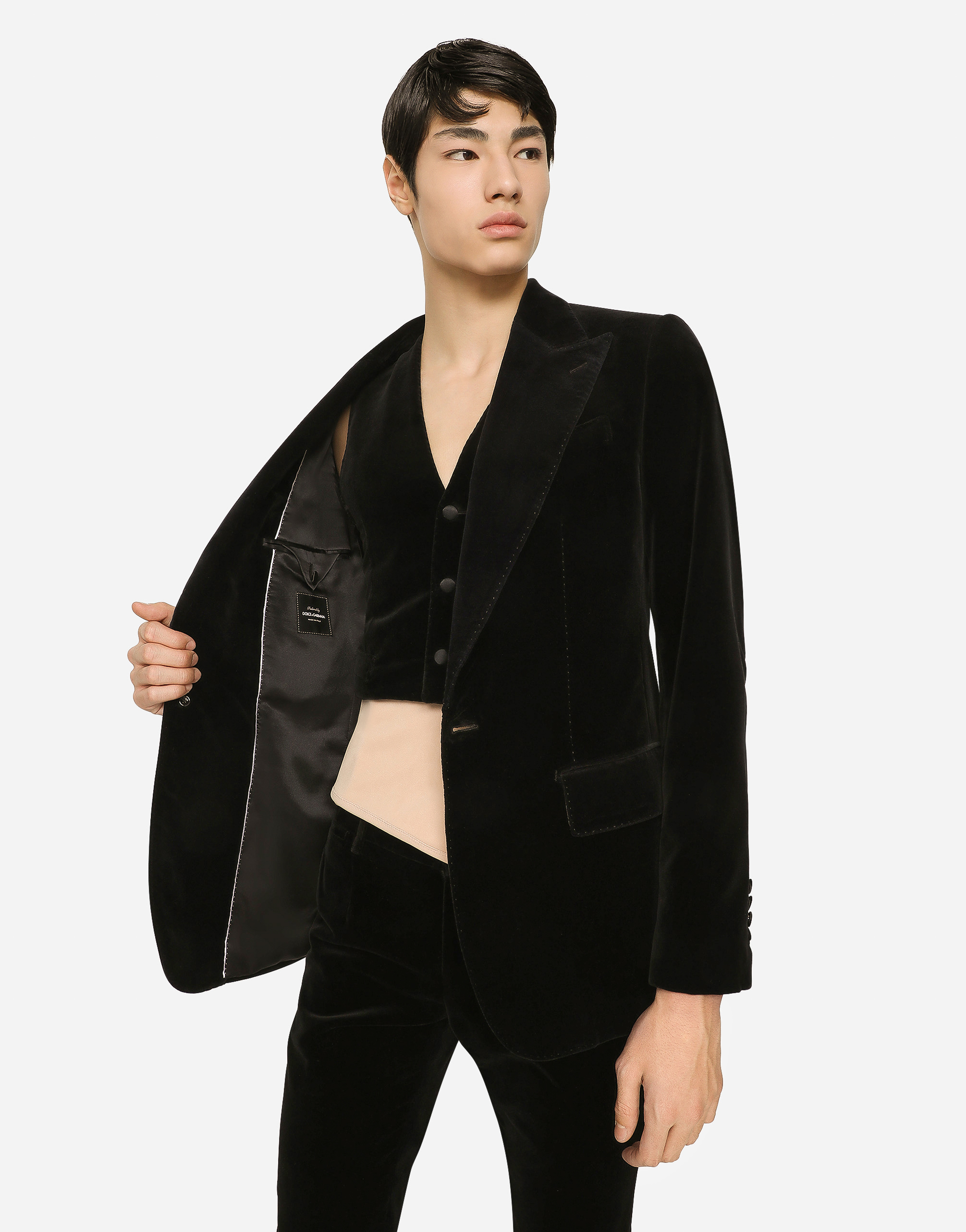 Shop Dolce & Gabbana Single-breasted Smooth Velvet Suit In Black