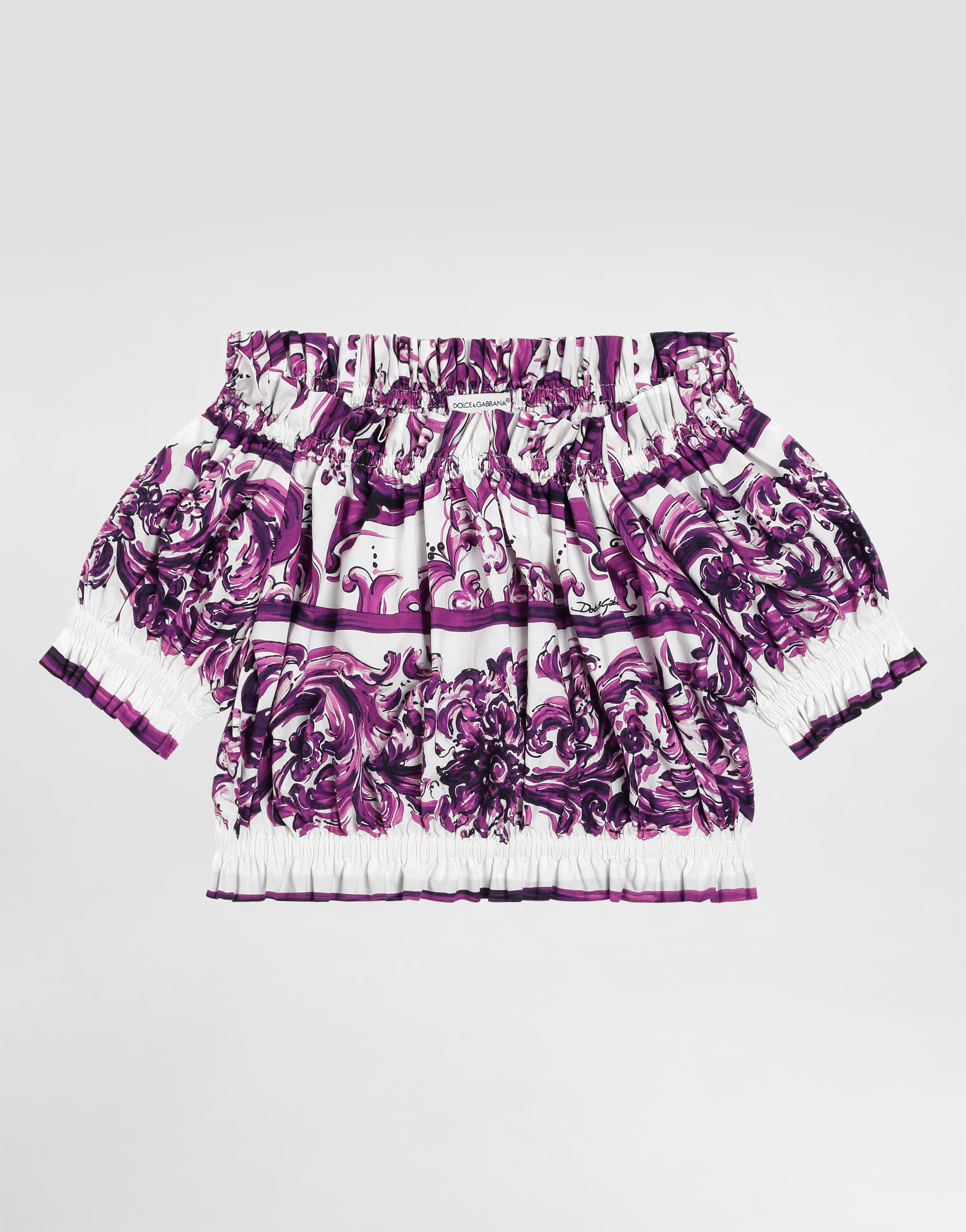 Dolce & Gabbana Majolica-print Poplin Top