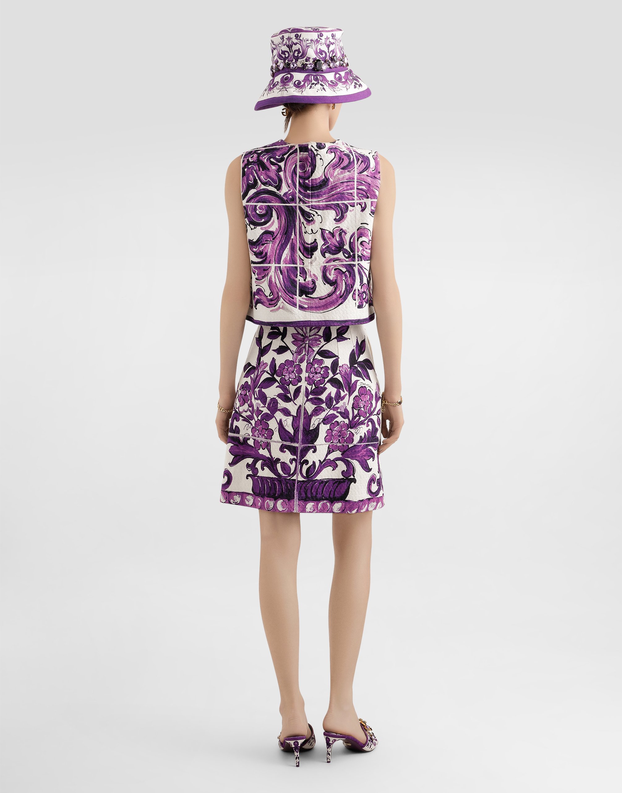 Dolce & Gabbana Majolica-print Cotton Mini Skirt In Multi