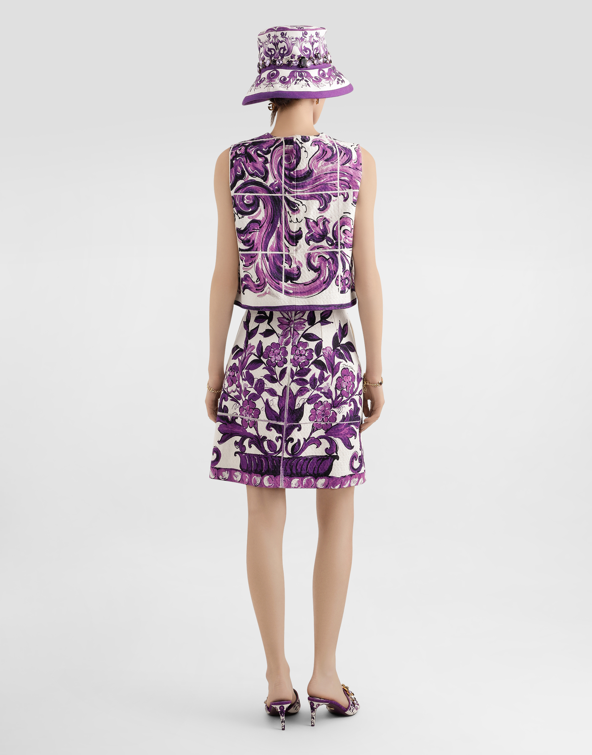 Dolce & Gabbana Majolica-print Cotton Mini Skirt In Multi