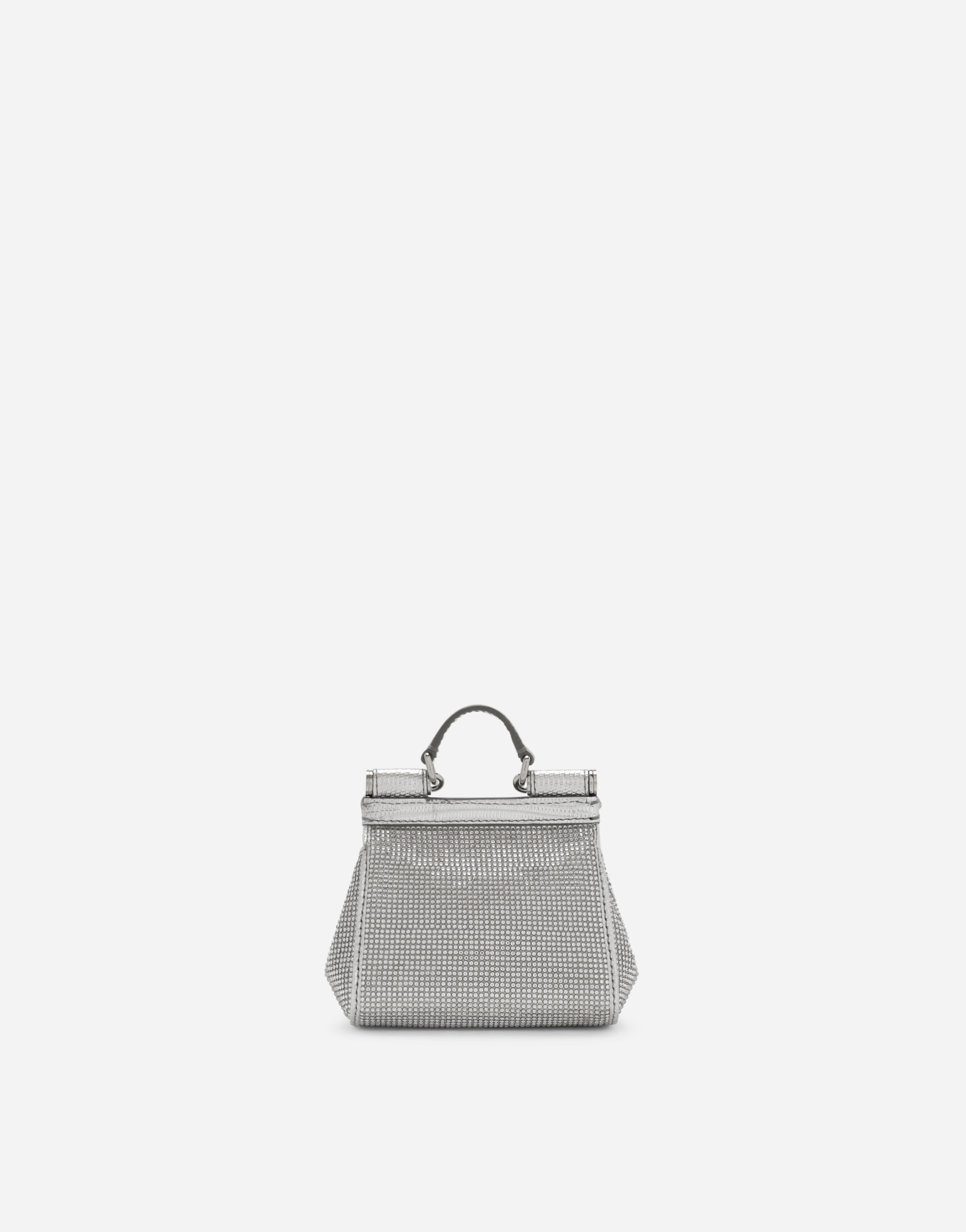 X Kim Sicily Small Embellished Shoulder Bag in Silver - Dolce