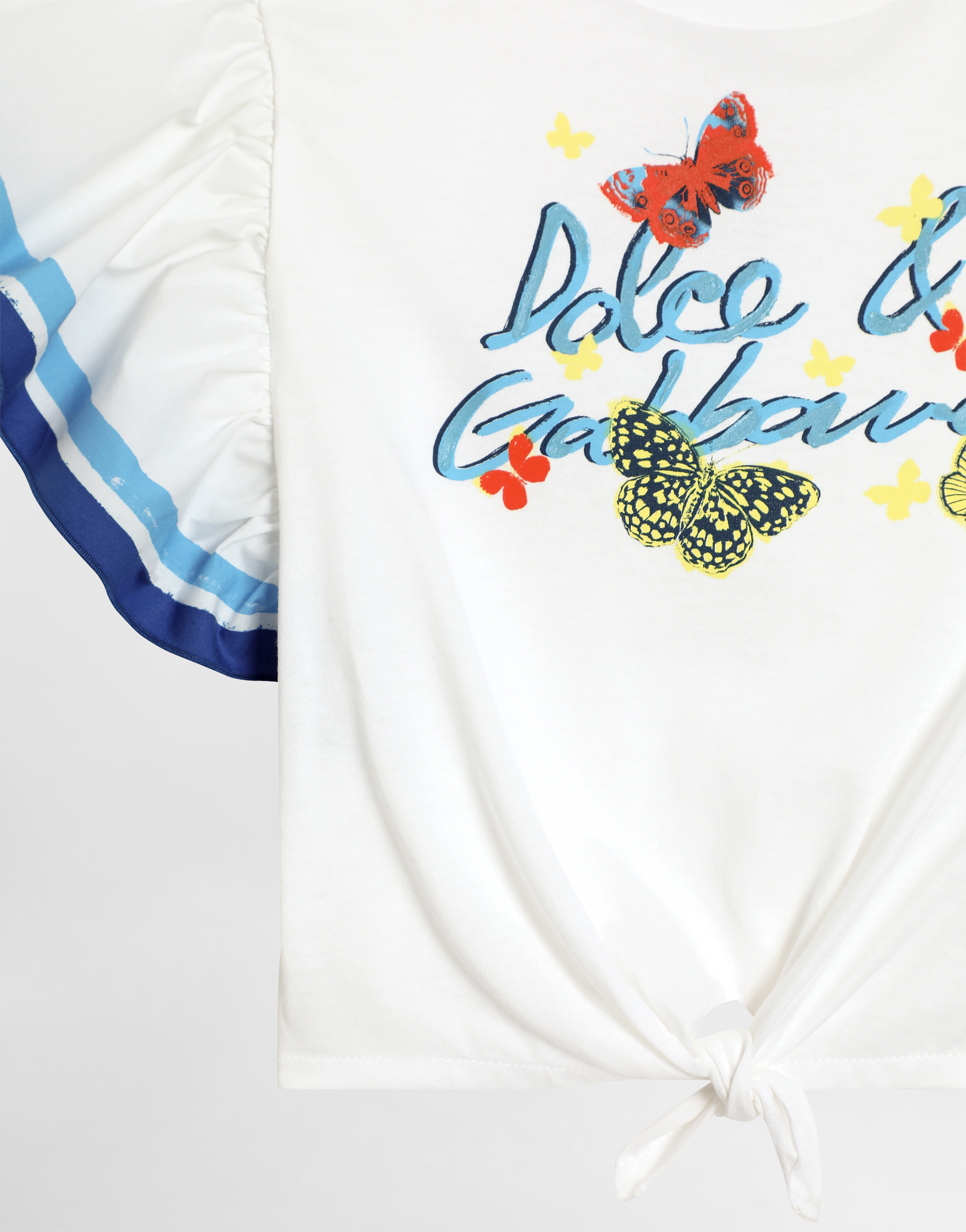 Dolce & Gabbana Jersey And Poplin T-shirt With Dolce&gabbana Logo In Print