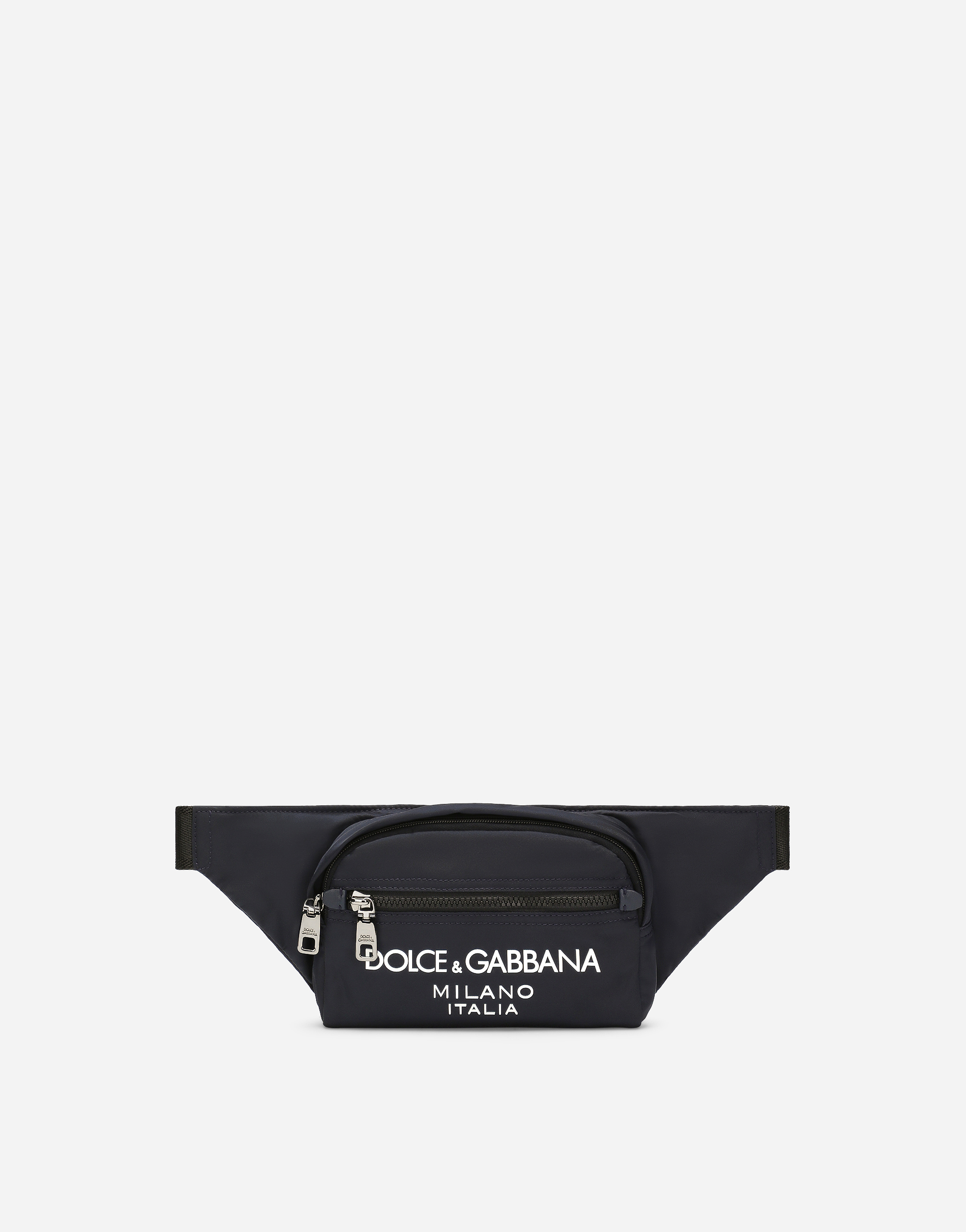 Dolce & Gabbana Small Nylon Belt Bag - Man Backpacks And Fanny Packs Blue Nylon Onesize
