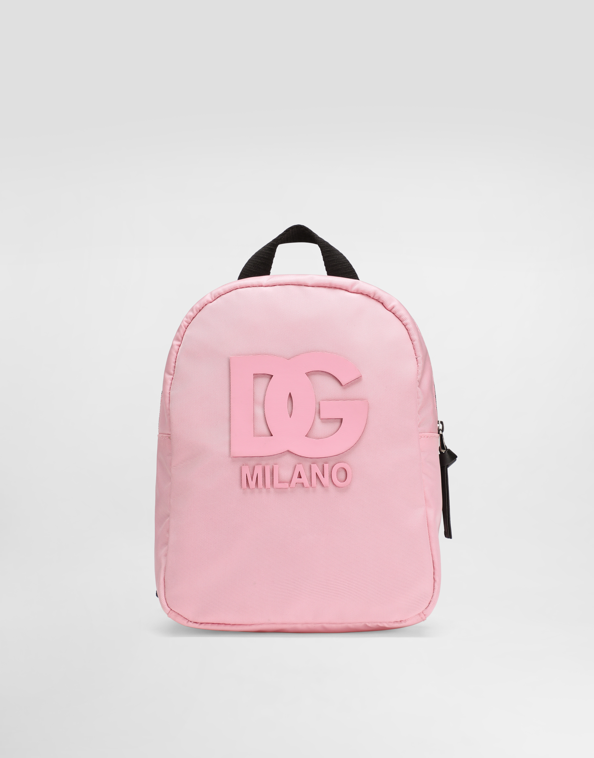 Dolce & Gabbana Nylon Backpack With Dg Rubber Patch - Man Accessories Pink Onesize