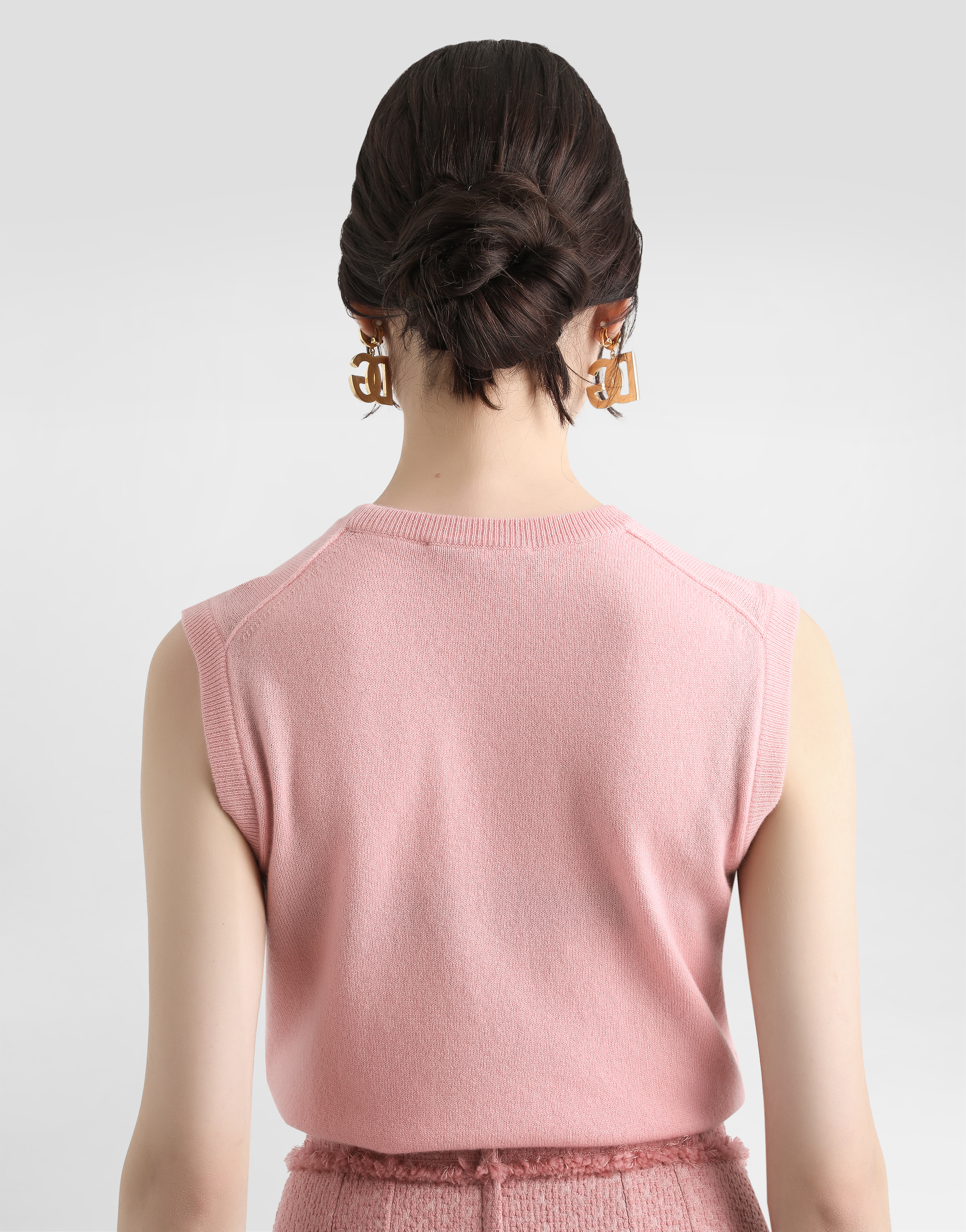 Dolce & Gabbana Cashmere Tank Top With Inside-out Seams In Pink