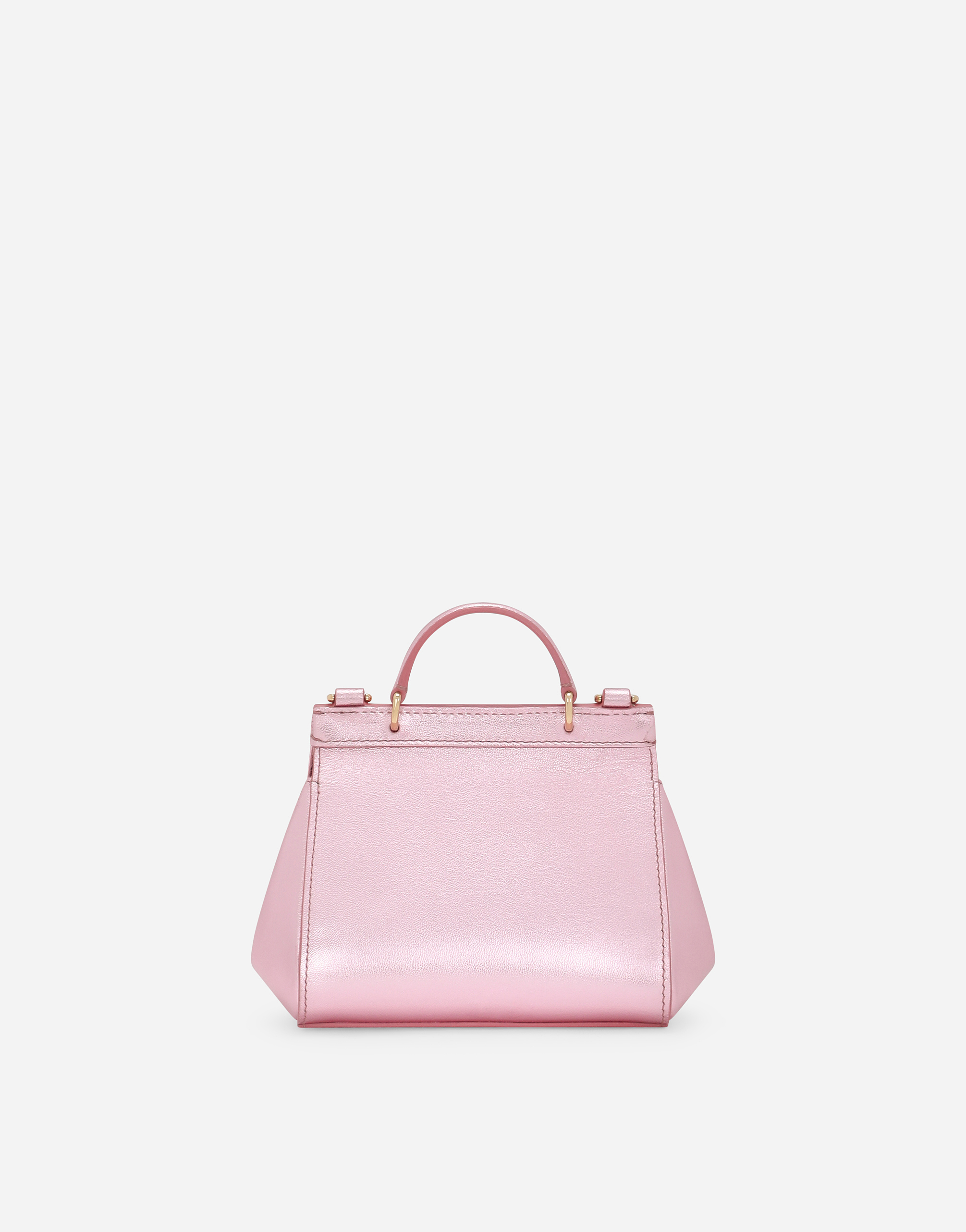 Dolce & Gabbana Foiled Calfskin Sicily Bag In Pink