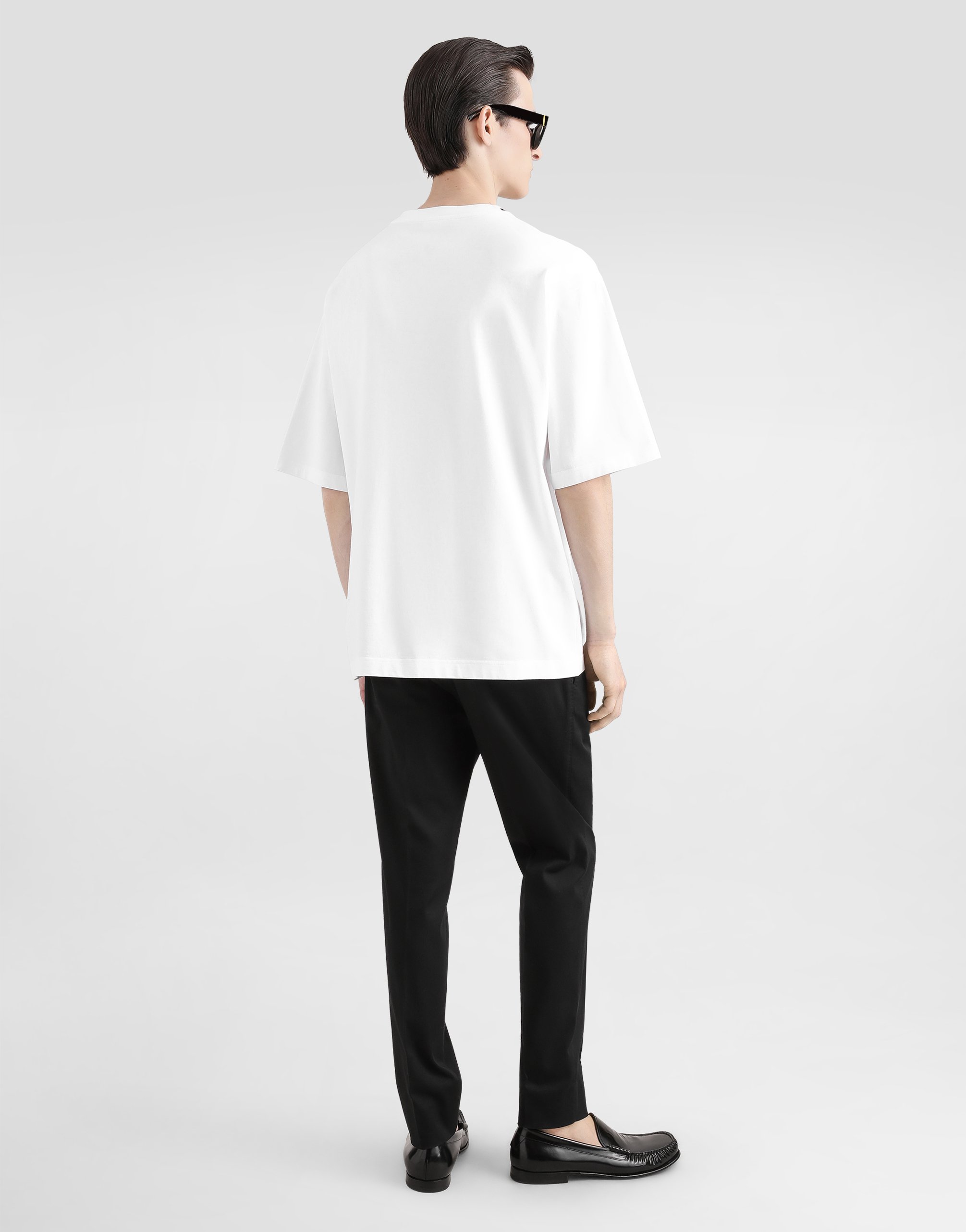 Dolce & Gabbana Cotton T-shirt With Fine Patch In White