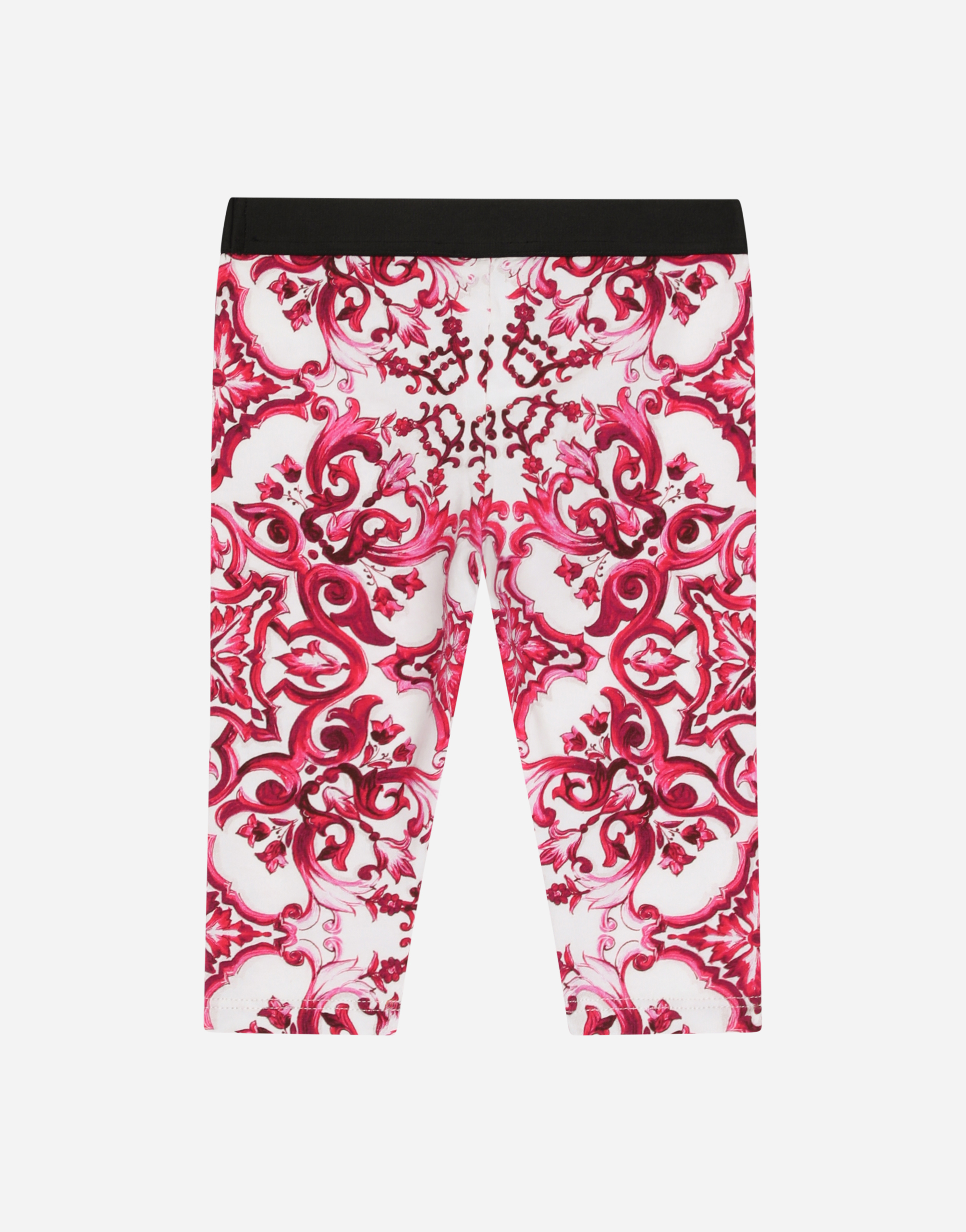 DOLCE & GABBANA MAJOLICA-PRINT INTERLOCK LEGGINGS