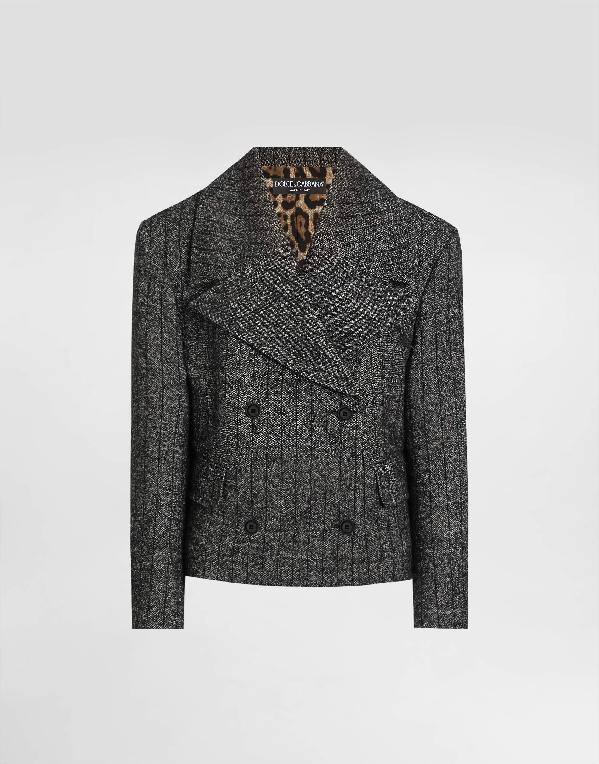 Oversized striped wool jacket