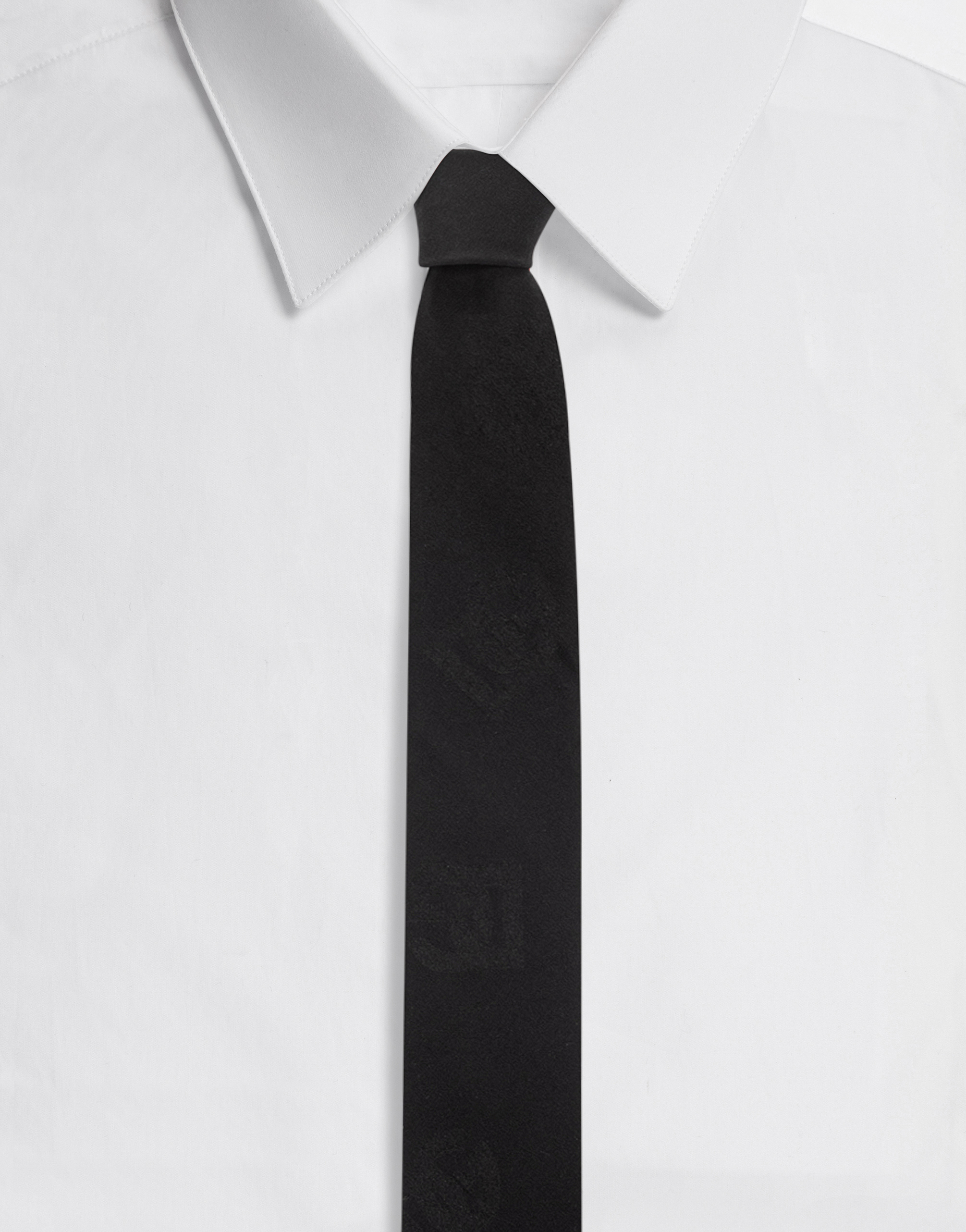 Dolce & Gabbana 6-cm Silk Jacquard Blade Tie With Dg Logo In Black