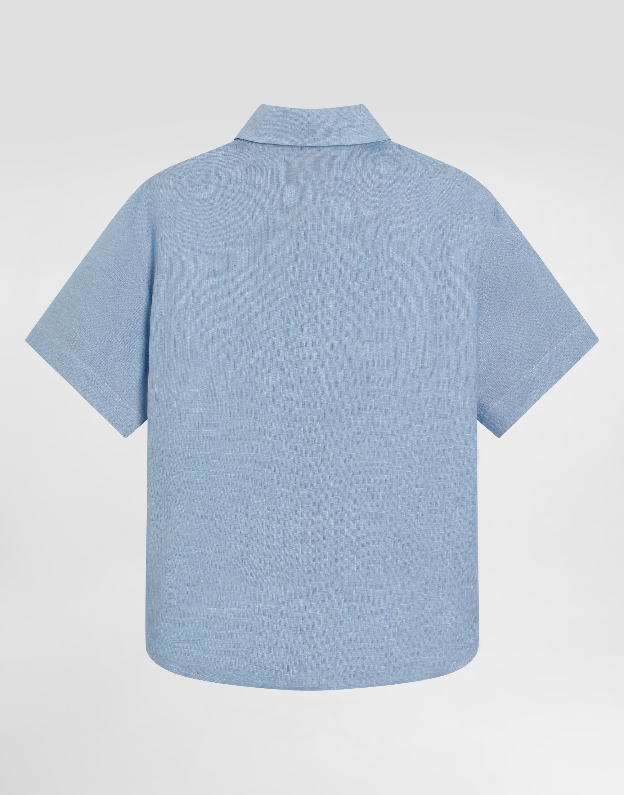 Short-sleeved linen canvas shirt