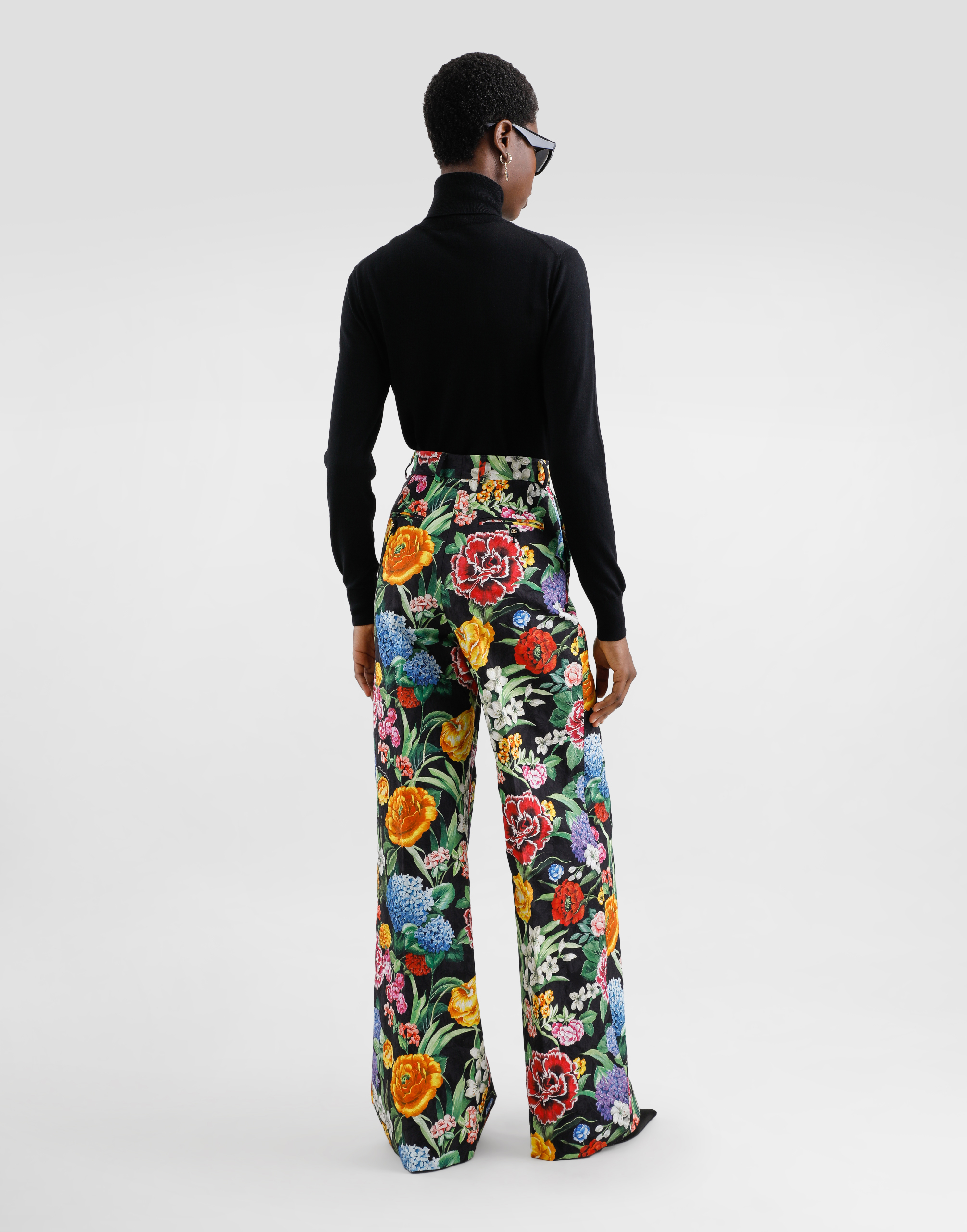 Dolce & Gabbana Gardenia-print Charmeuse Pajama Pants In Print