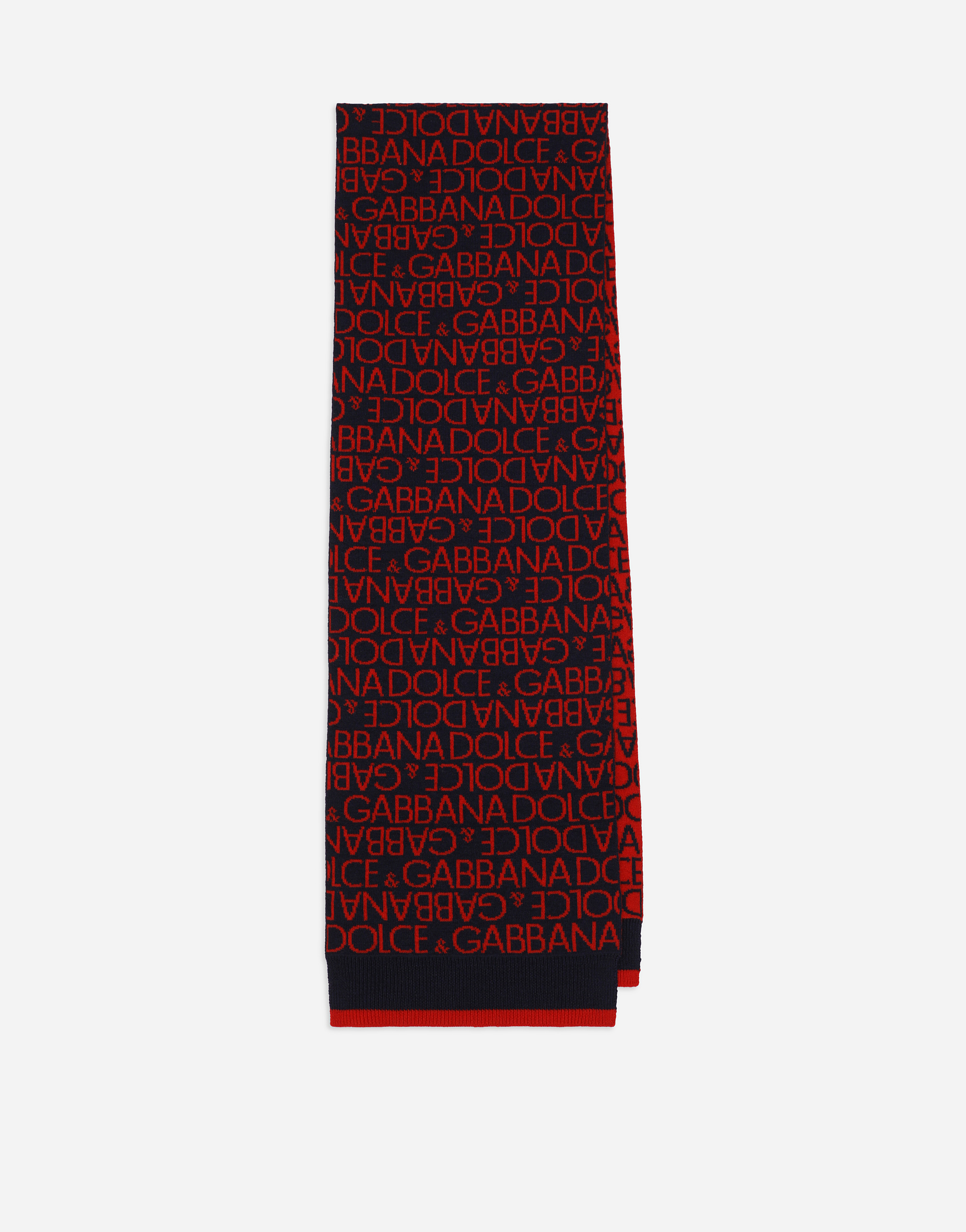 Dolce & Gabbana Wool Scarf With Logo - Man Accessories Multi-colored L